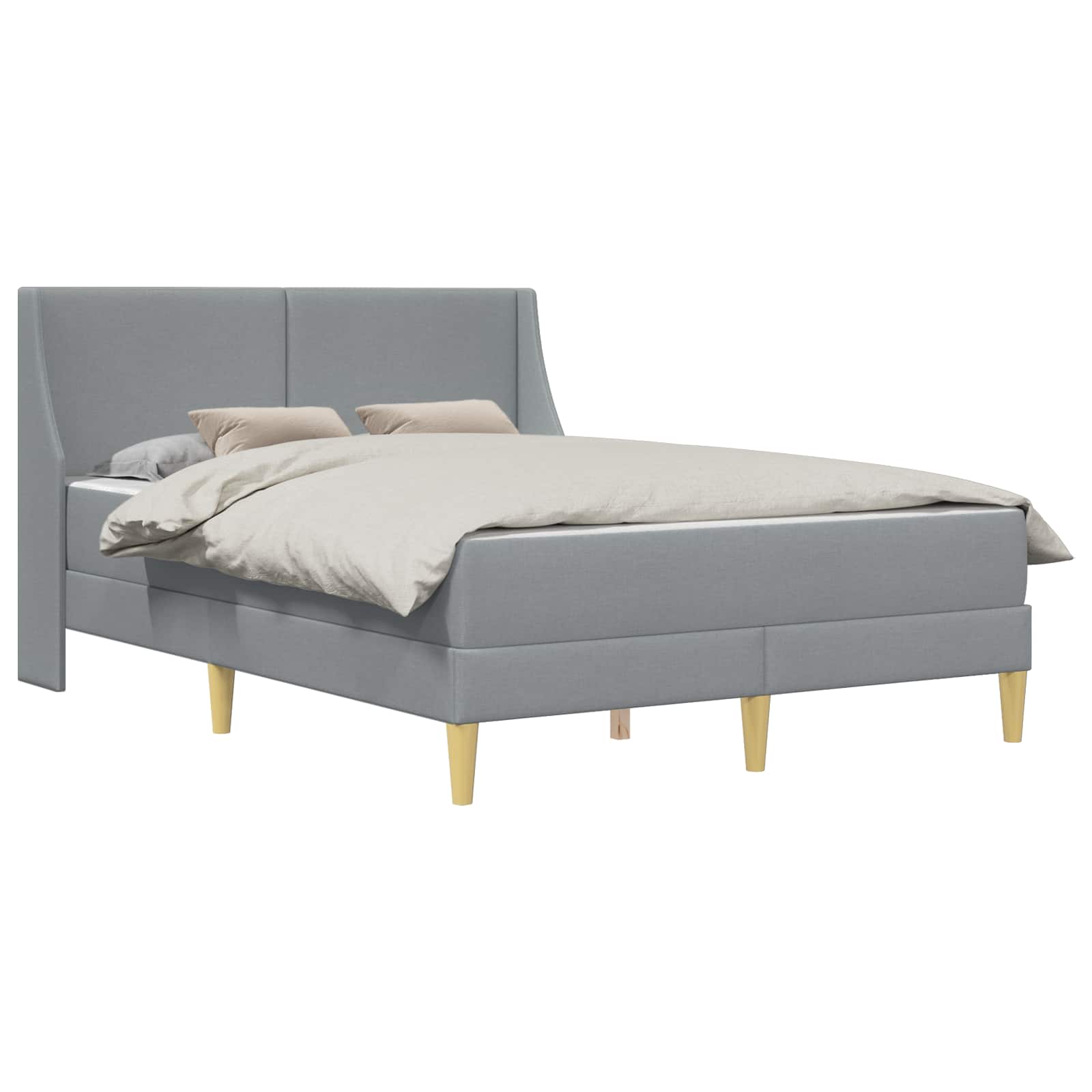 Bedframe met matras Lichtgrijs 140 x 200 cm Polyester is nu te koop bij PeponiXL, paradijselijk wonen!