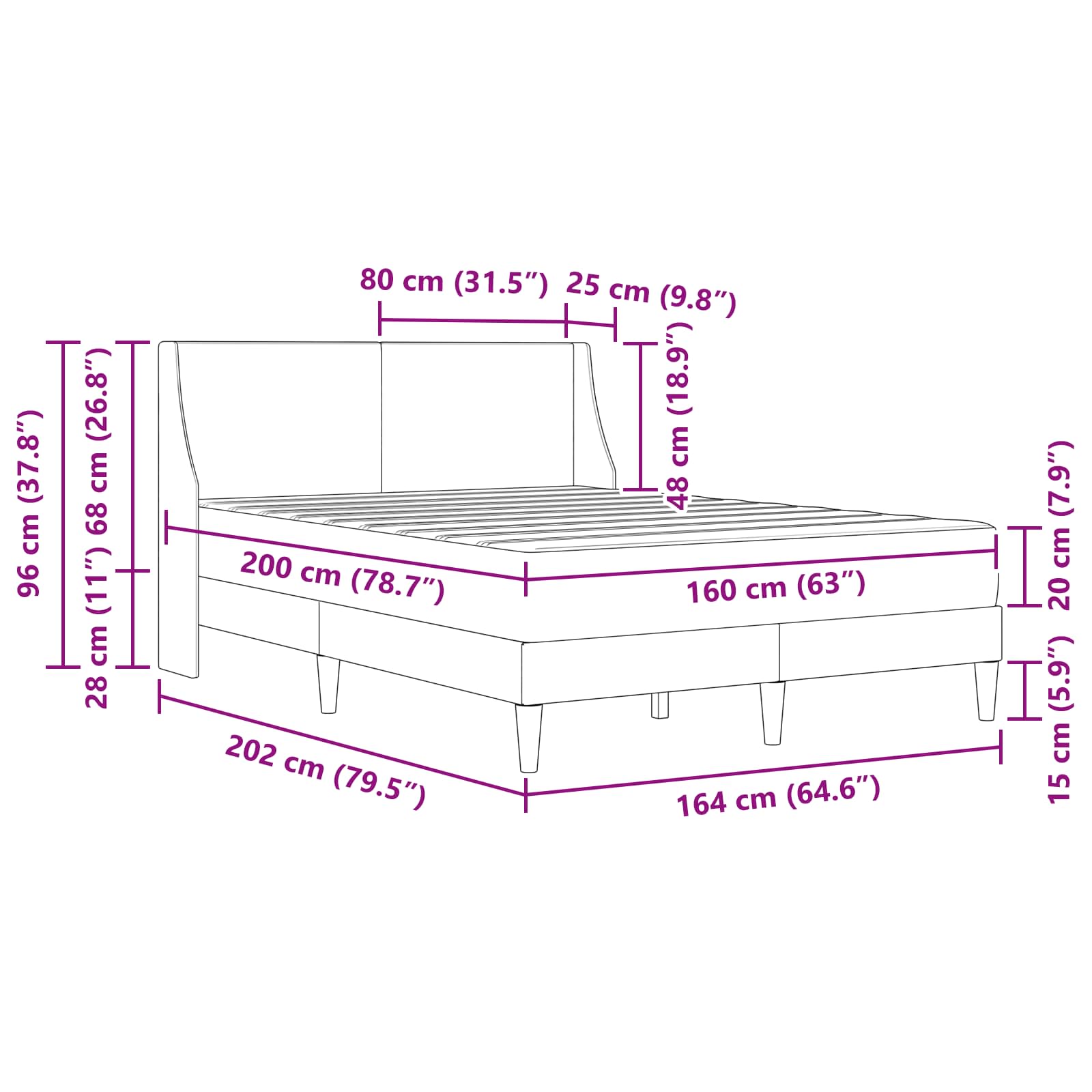 Bedframe met matras met hoofdeinde Polyester is nu te koop bij PeponiXL, paradijselijk wonen!