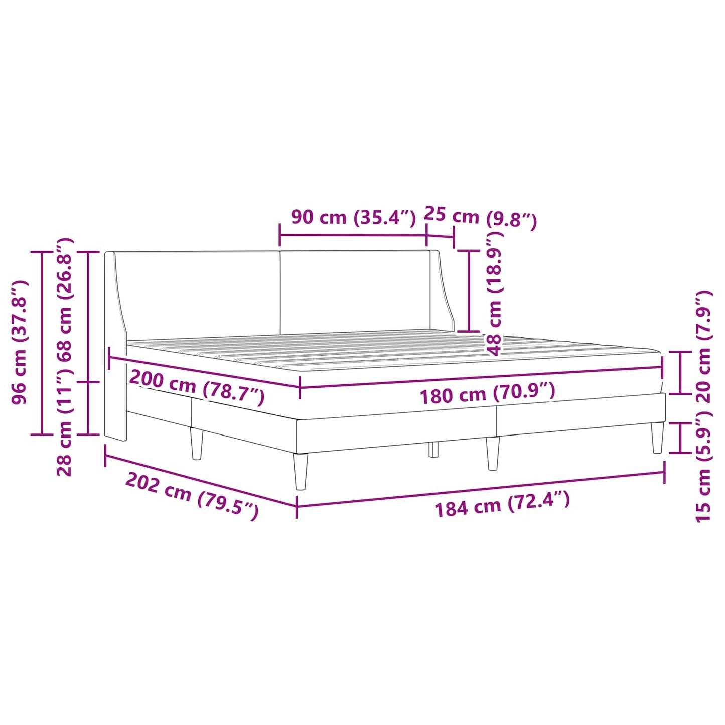 Bedframe met matras met hoofdeinde Polyester is nu te koop bij PeponiXL, paradijselijk wonen!