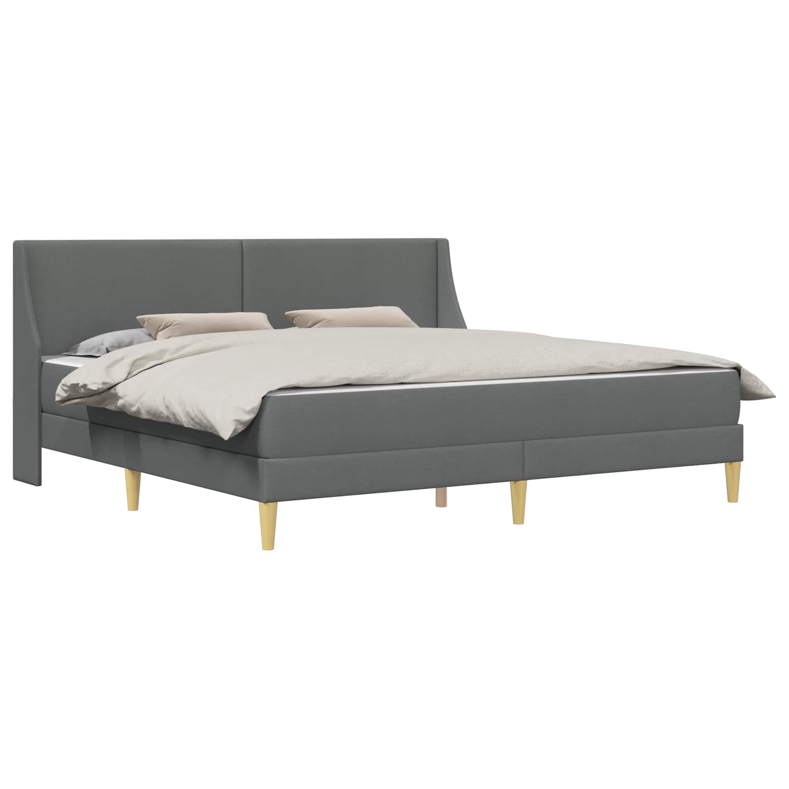 Bedframe met matras Donkergrijs 180 x 200 cm Polyester is nu te koop bij PeponiXL, paradijselijk wonen!