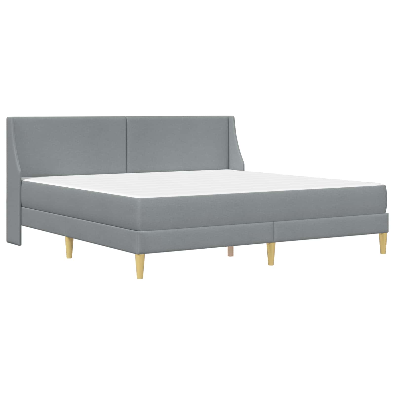 Bedframe met matras Lichtgrijs 200 x 200 cm Polyester is nu te koop bij PeponiXL, paradijselijk wonen!