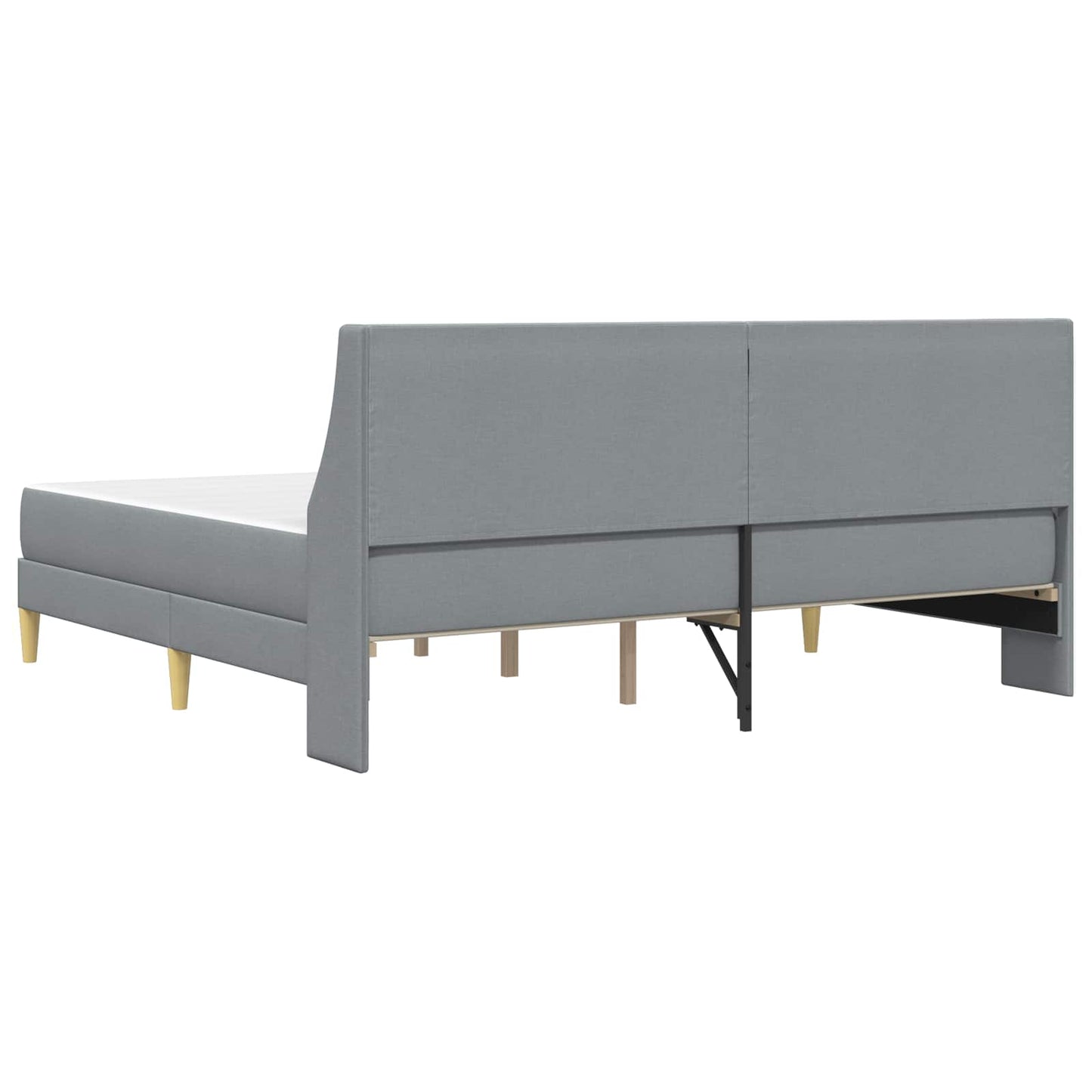 Bedframe met matras Lichtgrijs 200 x 200 cm Polyester is nu te koop bij PeponiXL, paradijselijk wonen!