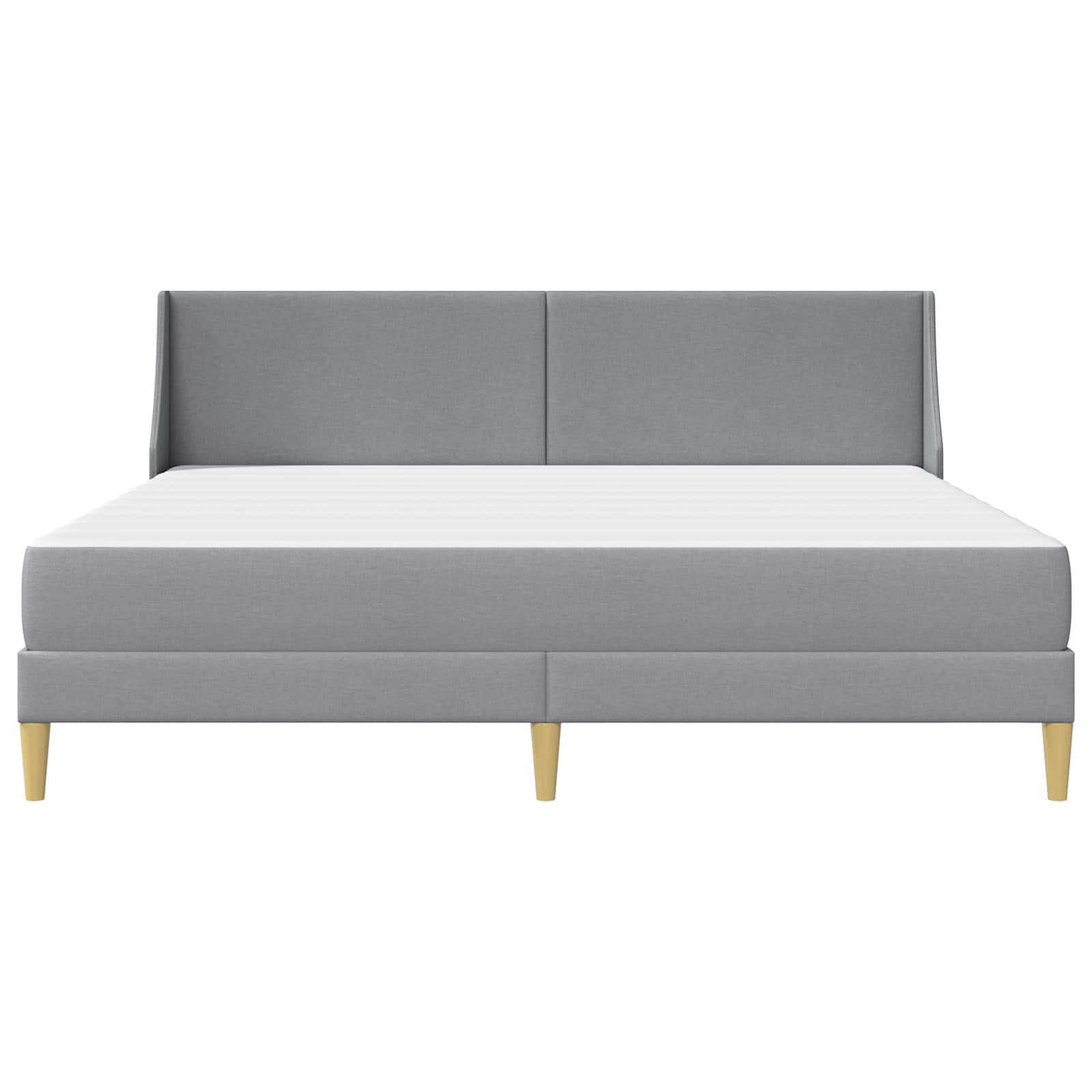 Bedframe met matras Lichtgrijs 200 x 200 cm Polyester is nu te koop bij PeponiXL, paradijselijk wonen!