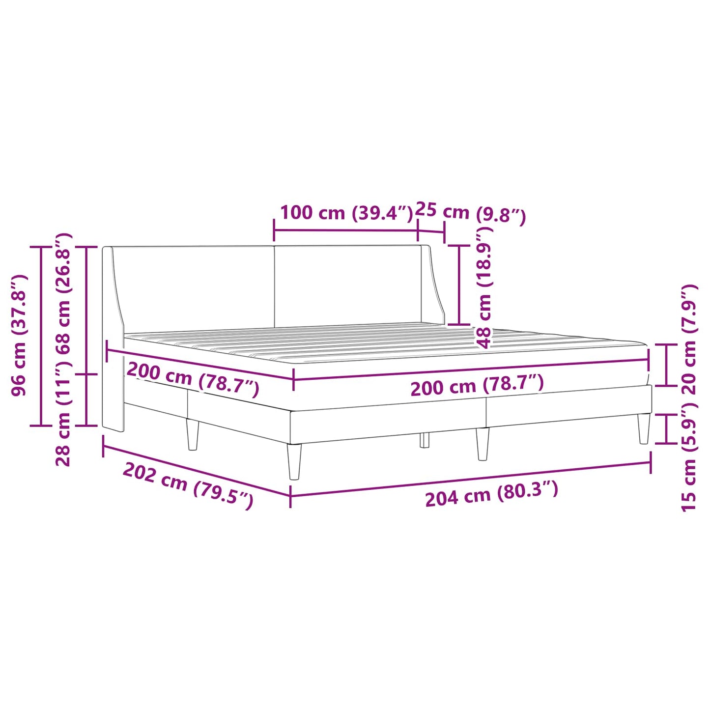 Bedframe met matras met hoofdeinde Polyester is nu te koop bij PeponiXL, paradijselijk wonen!