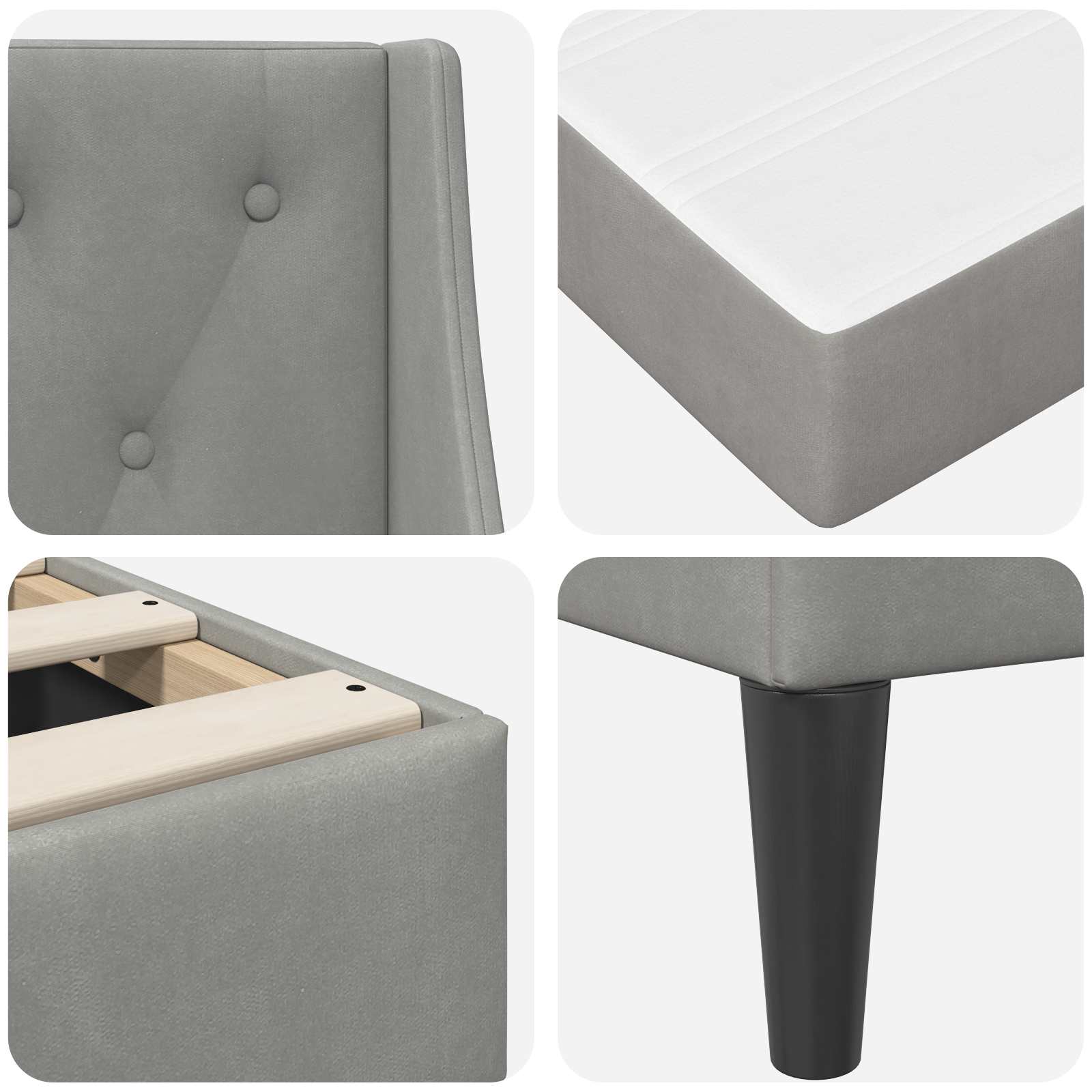 Bedframe met matras Lichtgrijs 80 x 200 cm Fluweel is nu te koop bij PeponiXL, paradijselijk wonen!