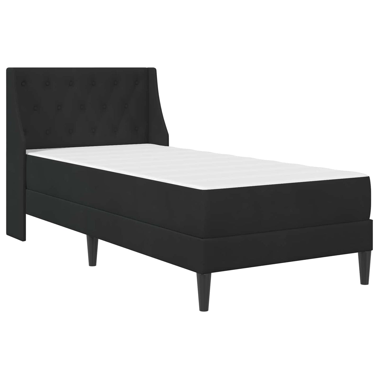 Bedframe met matras met matras Zwart 80 x 200 cm Fluweel is nu te koop bij PeponiXL, paradijselijk wonen!