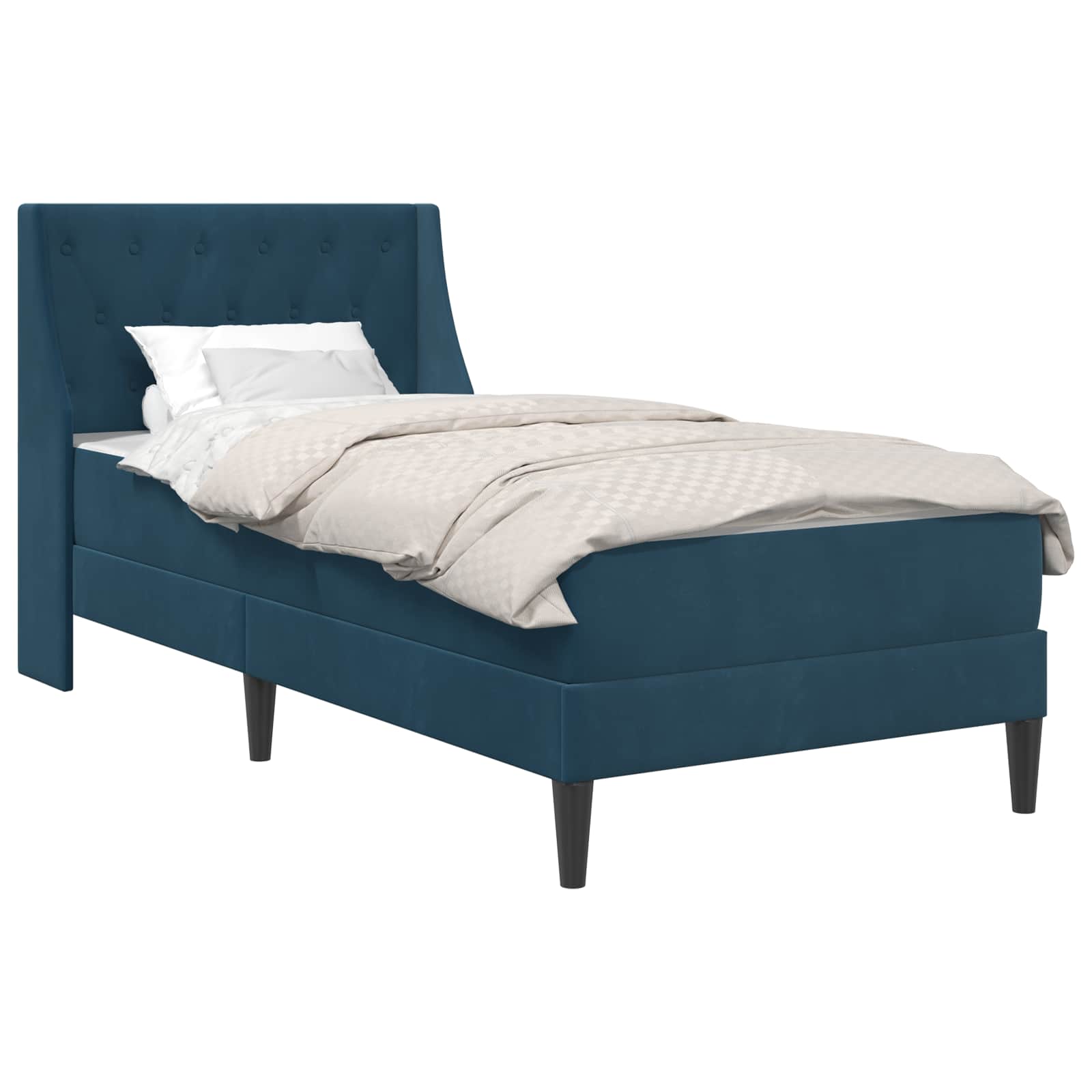 Bedframe met matras met matras Blauw 80 x 200 cm Fluweel is nu te koop bij PeponiXL, paradijselijk wonen!