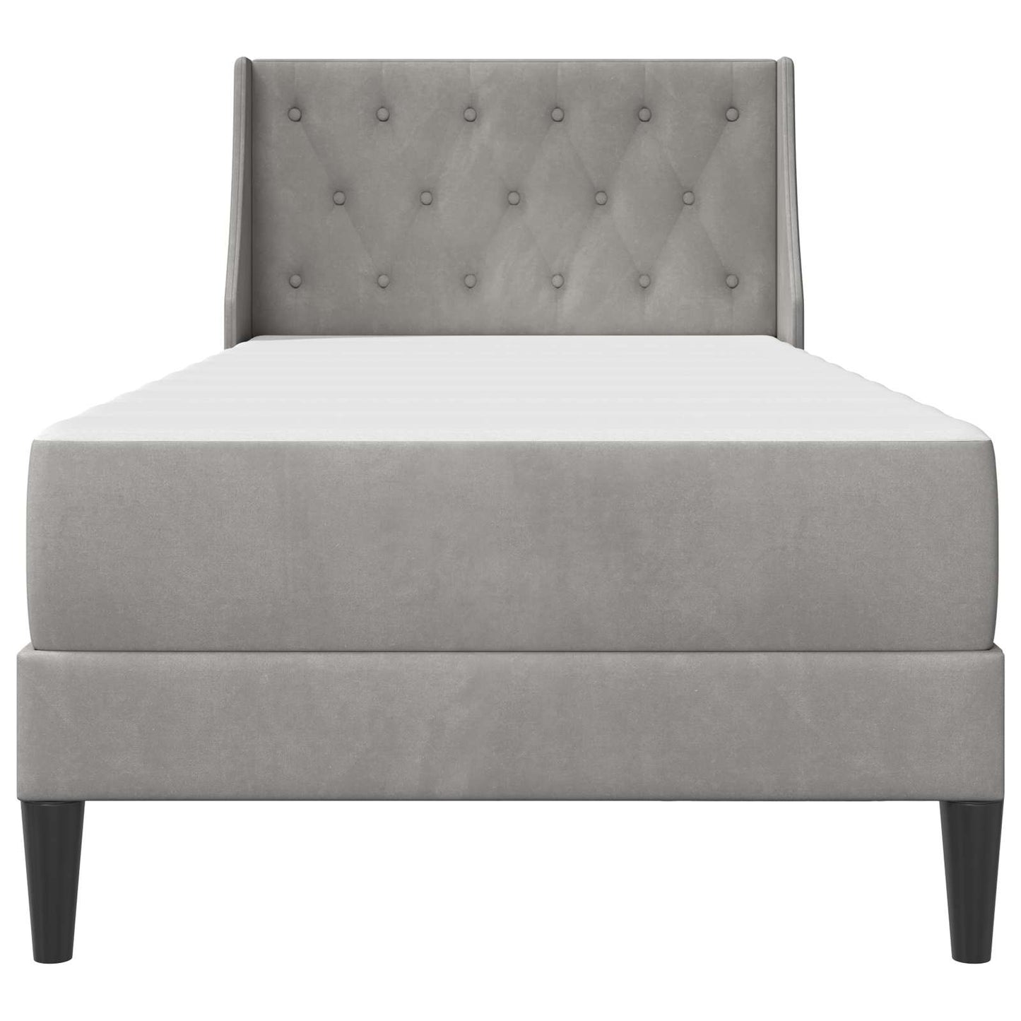Bedframe met matras met matras Lichtgrijs 90 x 190 cm Fluweel is nu te koop bij PeponiXL, paradijselijk wonen!