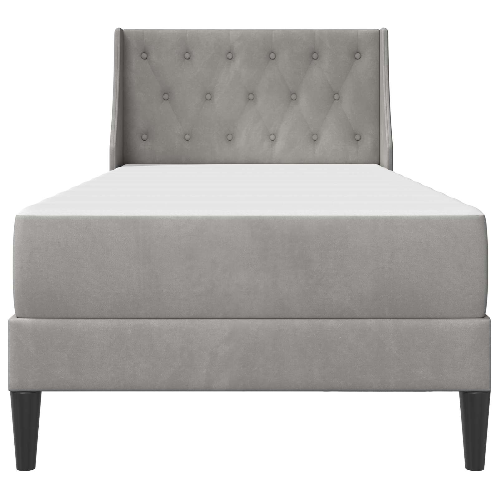 Bedframe met matras met matras Lichtgrijs 90 x 190 cm Fluweel is nu te koop bij PeponiXL, paradijselijk wonen!