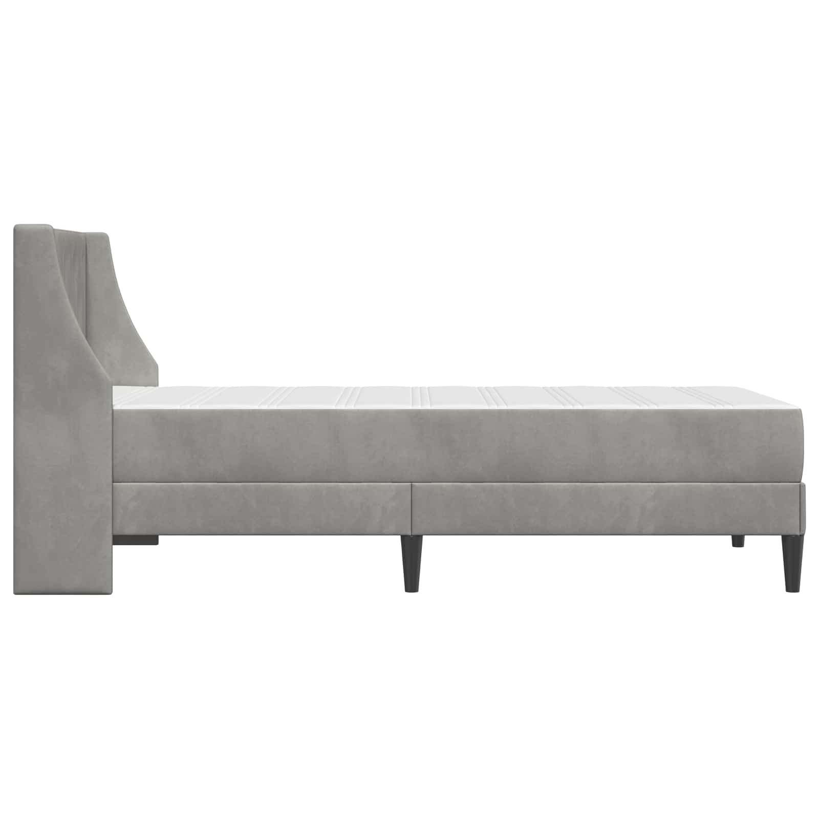Bedframe met matras met matras Lichtgrijs 90 x 190 cm Fluweel is nu te koop bij PeponiXL, paradijselijk wonen!