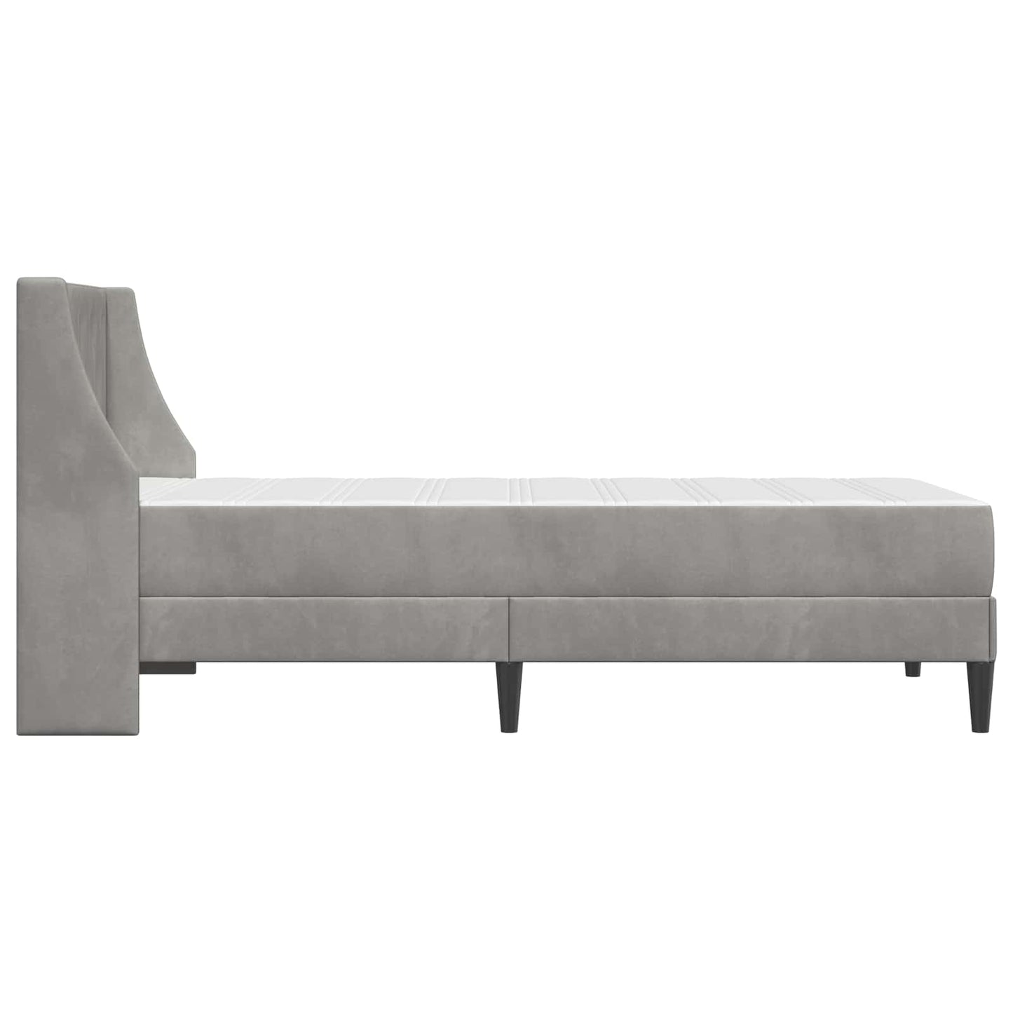 Bedframe met matras met matras Lichtgrijs 90 x 200 cm Fluweel is nu te koop bij PeponiXL, paradijselijk wonen!