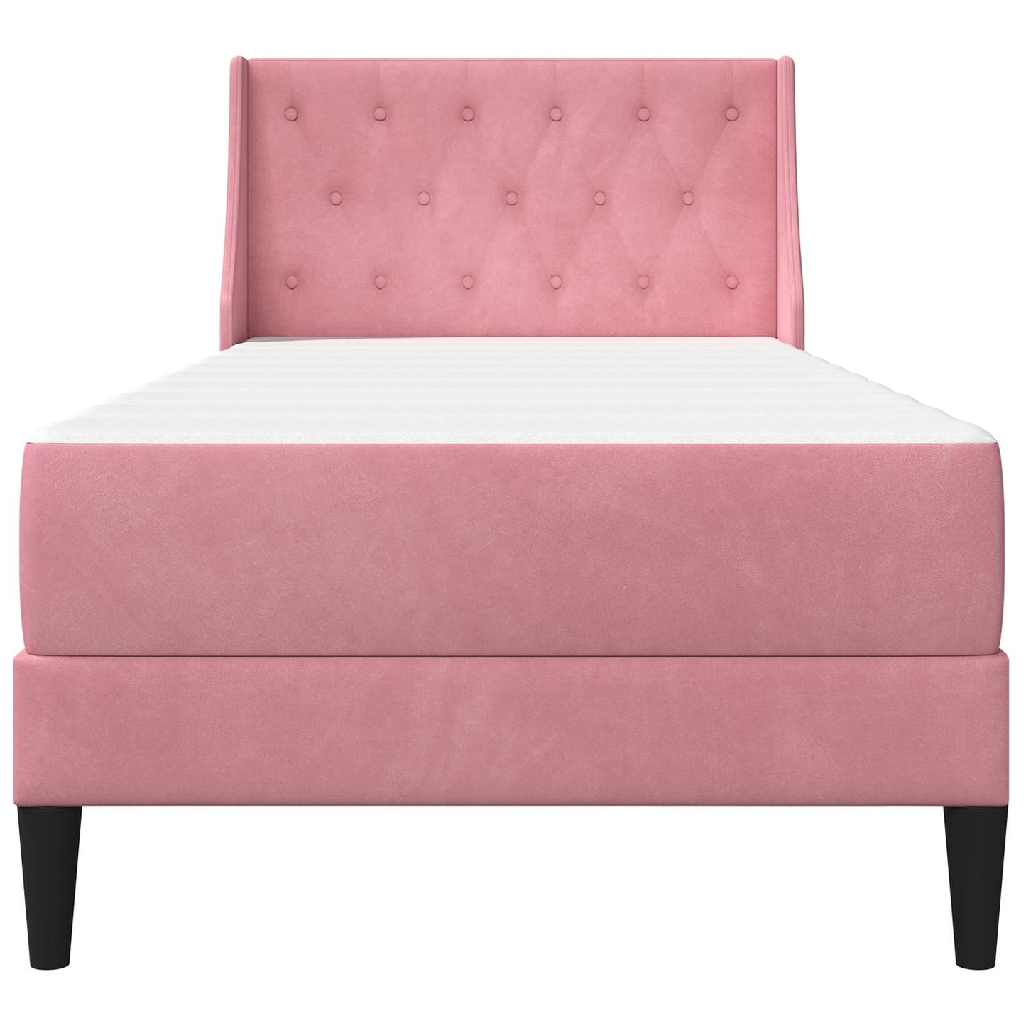Bedframe met matras met matras Roze 90 x 200 cm Fluweel is nu te koop bij PeponiXL, paradijselijk wonen!