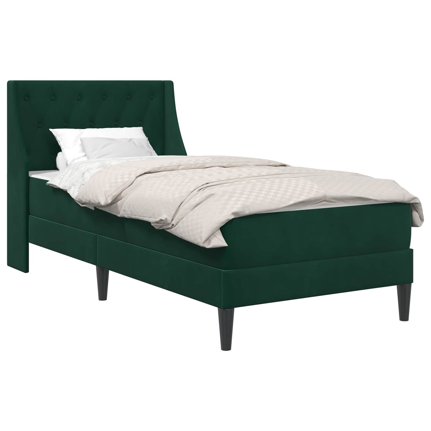 Bedframe met matras met matras Donkergroen 100 x 200 cm Fluweel is nu te koop bij PeponiXL, paradijselijk wonen!