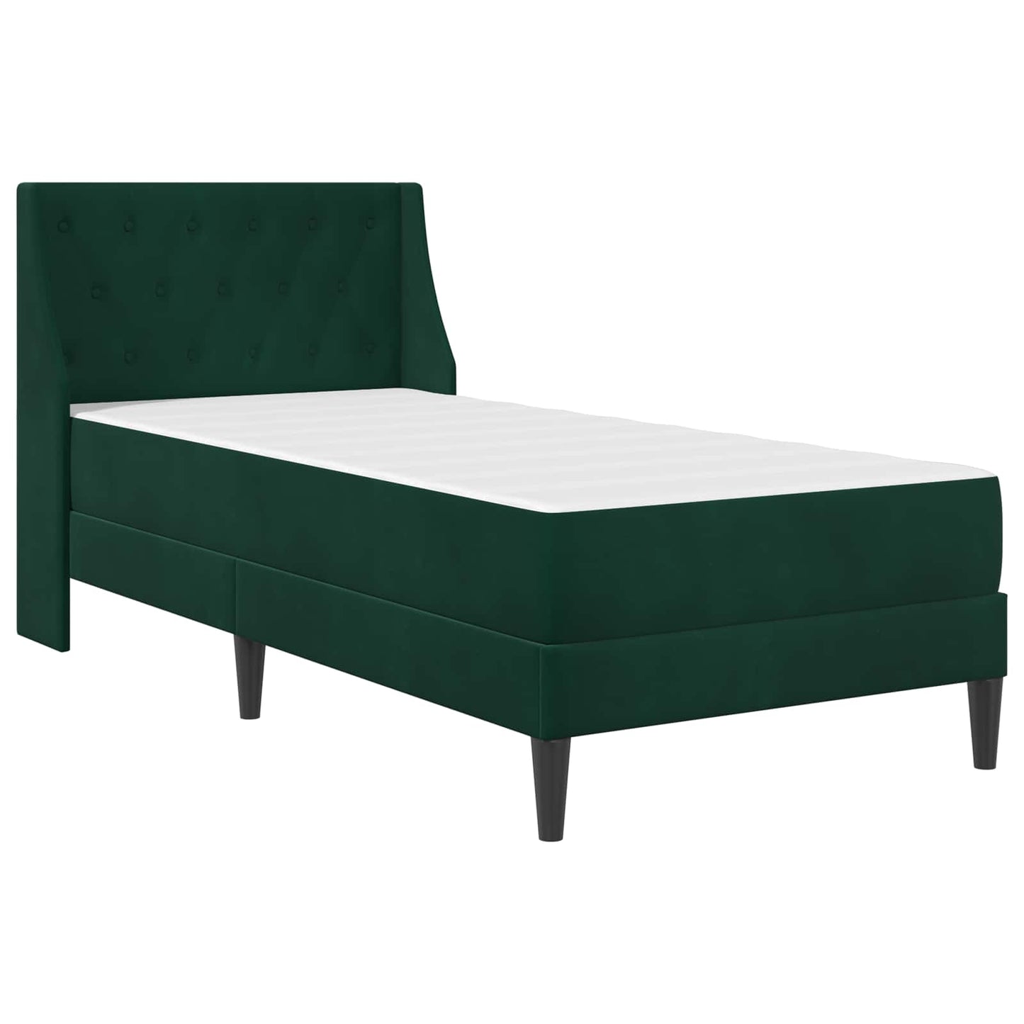 Bedframe met matras met matras Donkergroen 100 x 200 cm Fluweel is nu te koop bij PeponiXL, paradijselijk wonen!