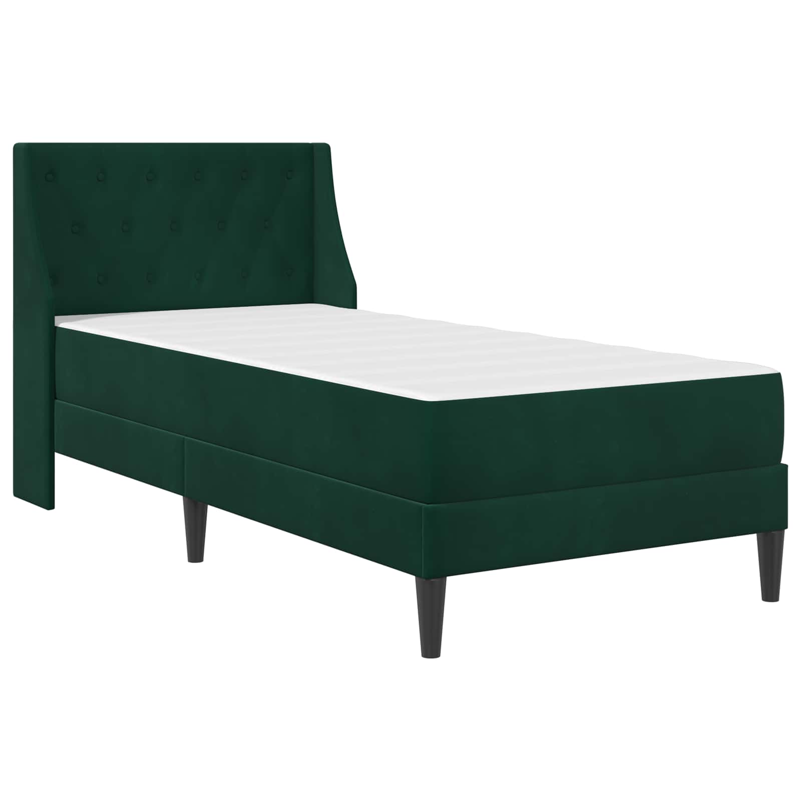 Bedframe met matras met matras Donkergroen 100 x 200 cm Fluweel is nu te koop bij PeponiXL, paradijselijk wonen!