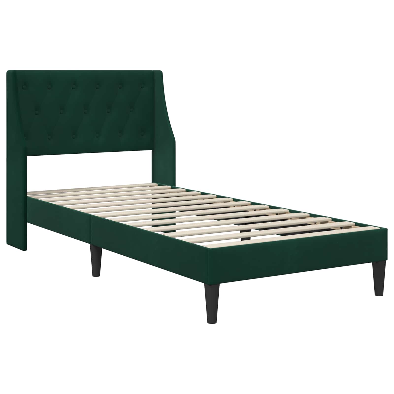 Bedframe met matras met matras Donkergroen 100 x 200 cm Fluweel is nu te koop bij PeponiXL, paradijselijk wonen!