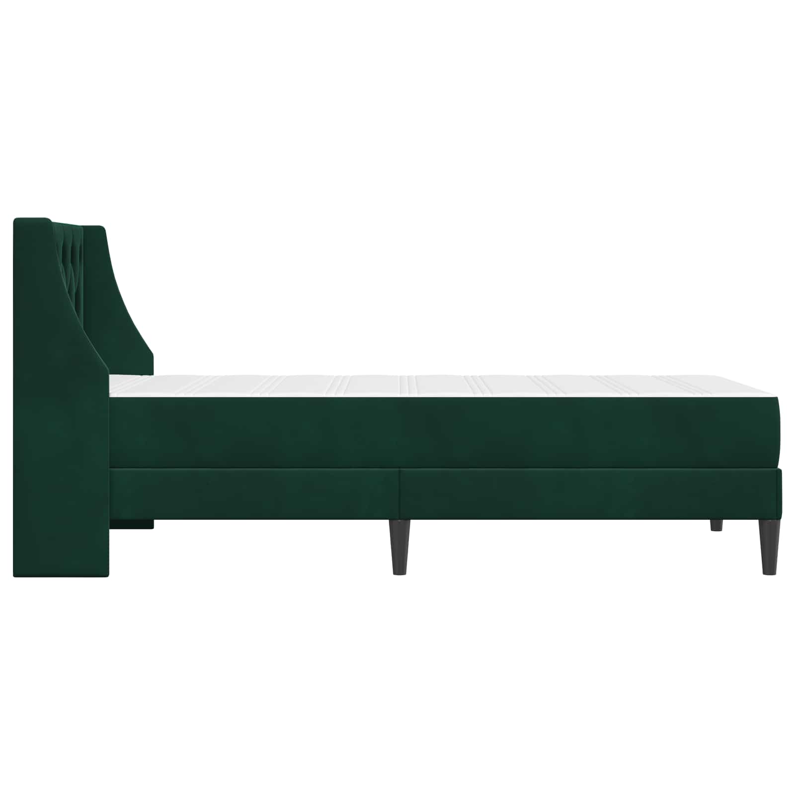 Bedframe met matras met matras Donkergroen 100 x 200 cm Fluweel is nu te koop bij PeponiXL, paradijselijk wonen!