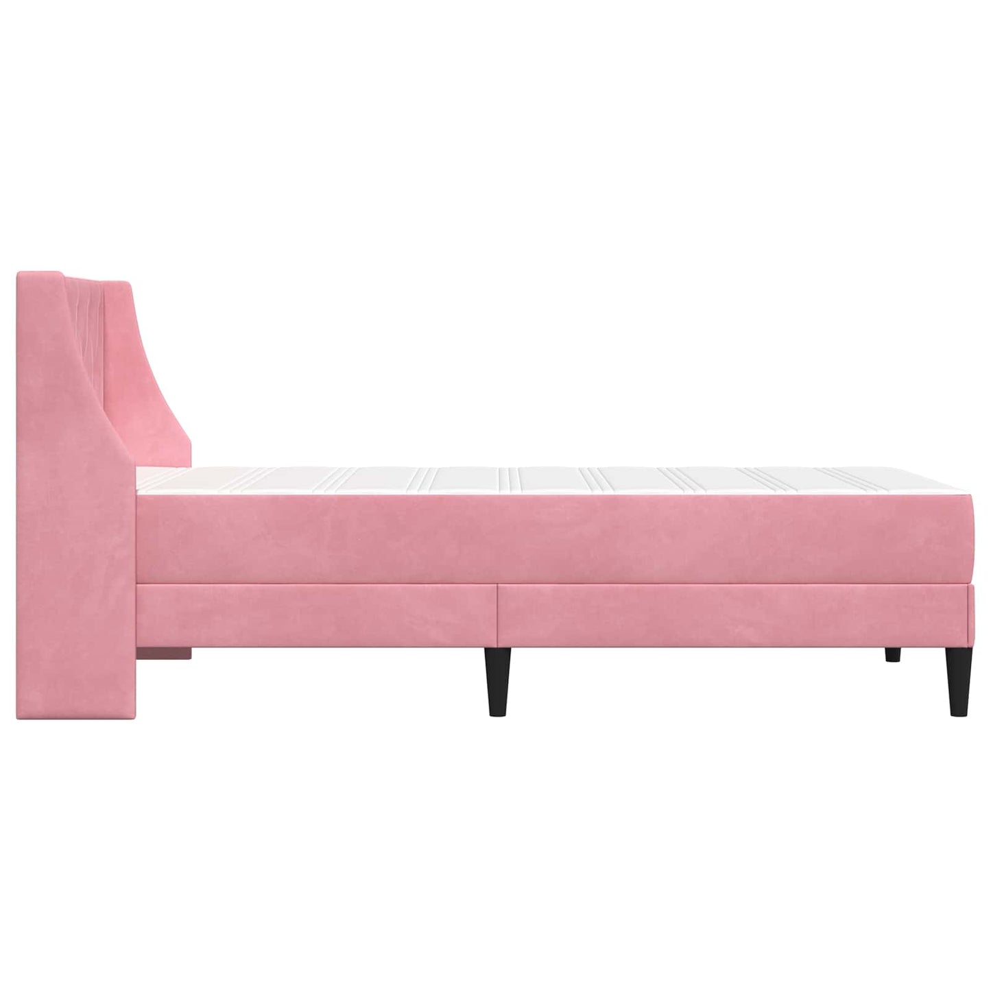 Bedframe met matras met matras Roze 100 x 200 cm Fluweel is nu te koop bij PeponiXL, paradijselijk wonen!
