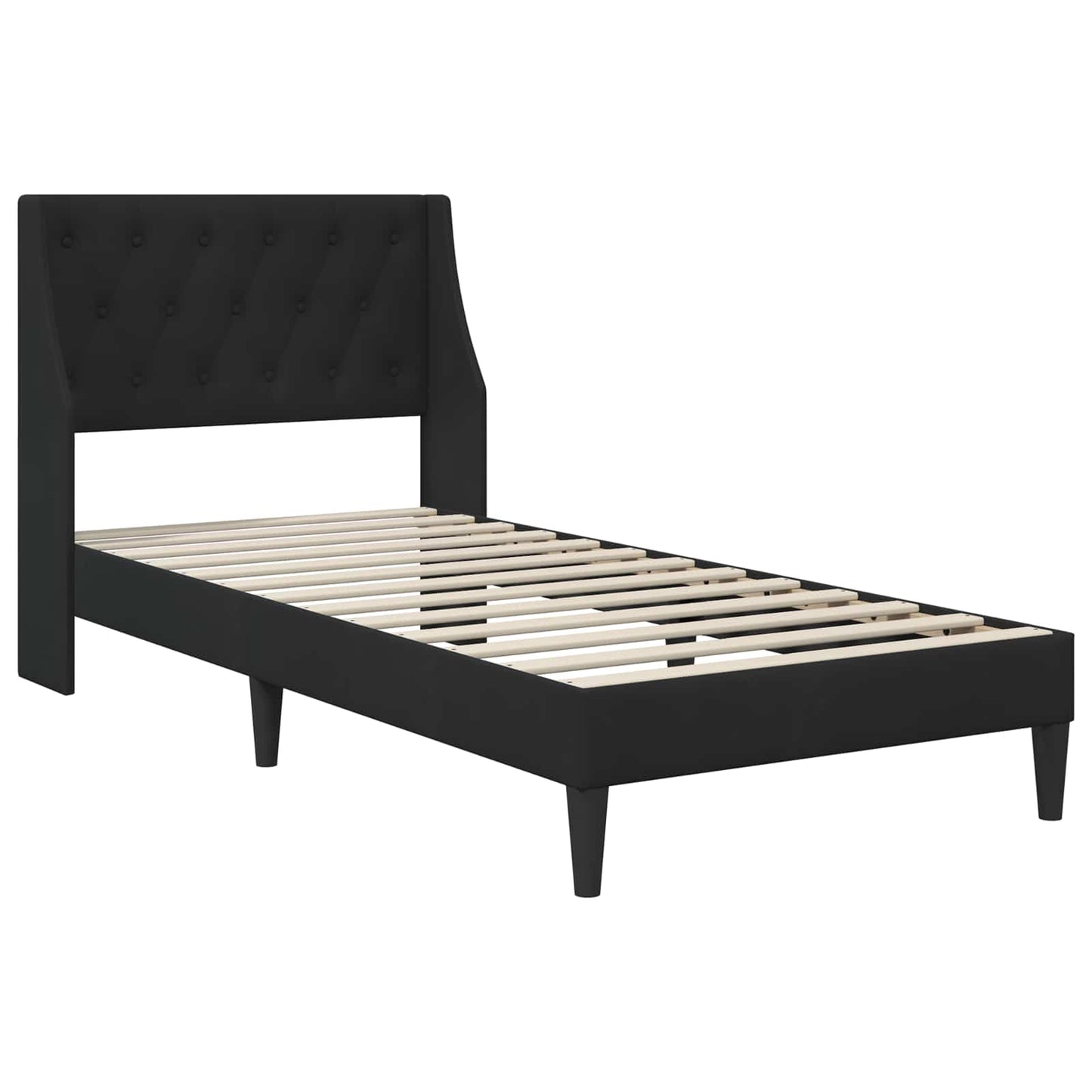 Bedframe met matras met matras Zwart 100 x 200 cm Fluweel is nu te koop bij PeponiXL, paradijselijk wonen!