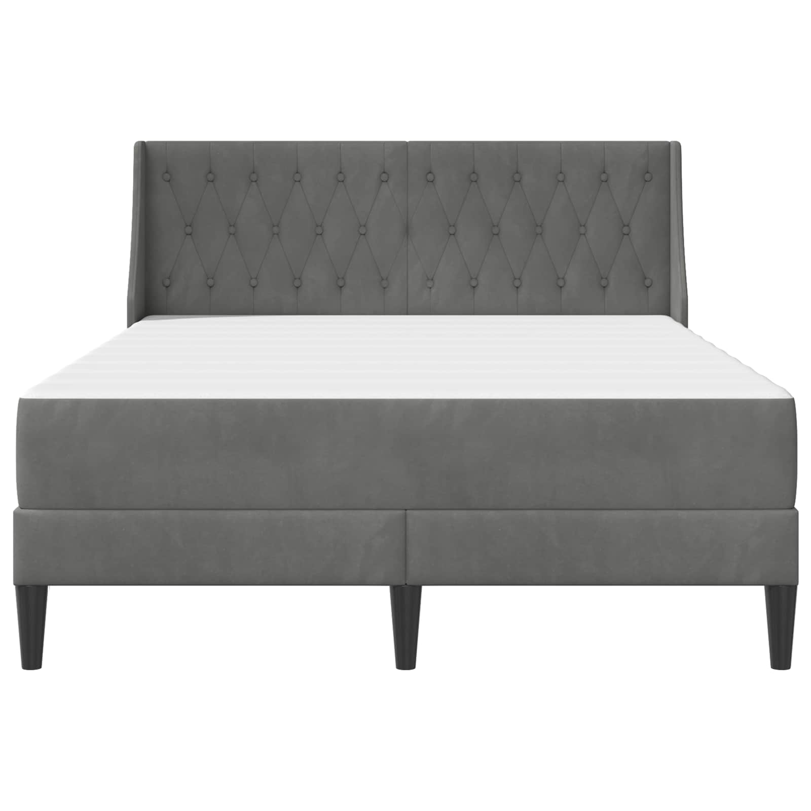 Bedframe met matras met matras Donkergrijs 140 x 190 cm Fluweel is nu te koop bij PeponiXL, paradijselijk wonen!