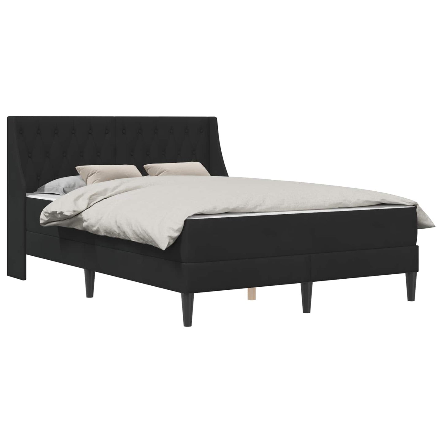 Bedframe met matras met matras Zwart 140 x 190 cm Fluweel is nu te koop bij PeponiXL, paradijselijk wonen!