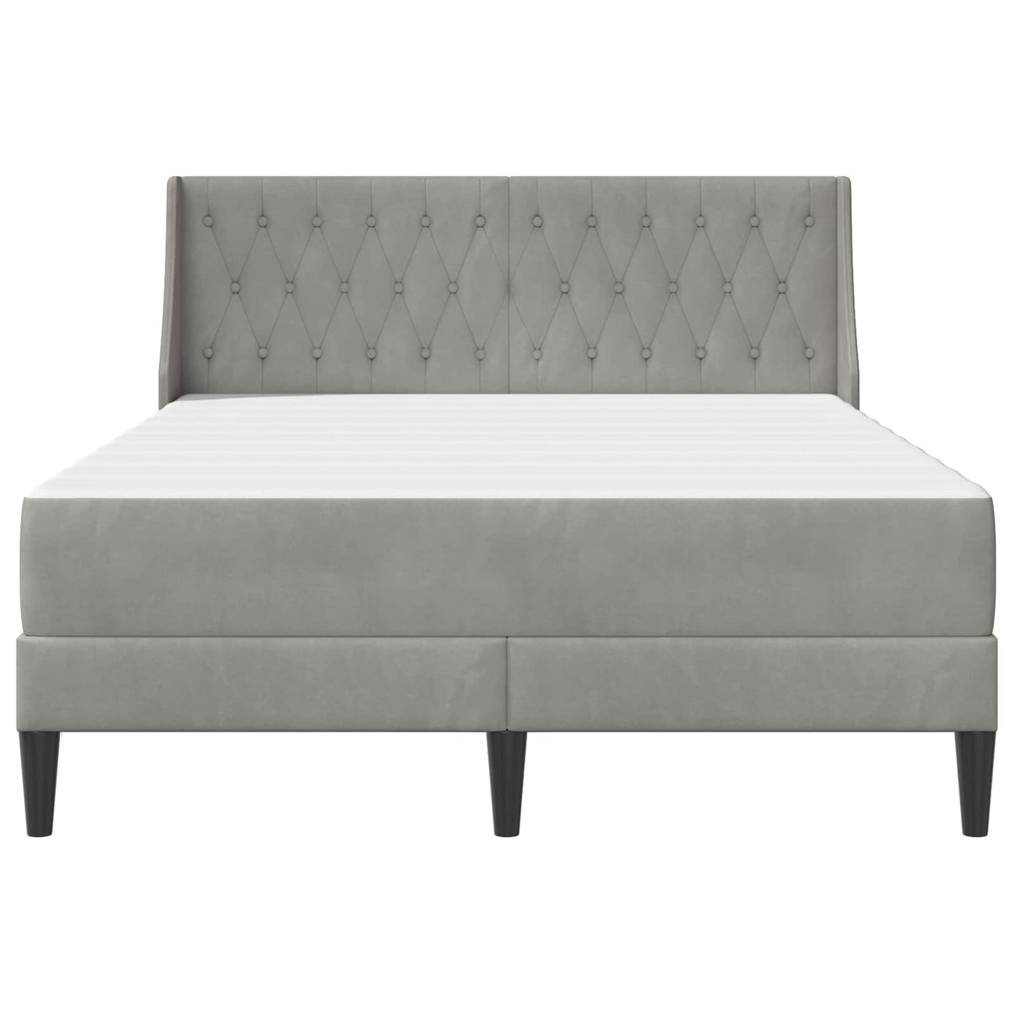 Bedframe met matras met matras Lichtgrijs 140 x 200 cm Fluweel is nu te koop bij PeponiXL, paradijselijk wonen!