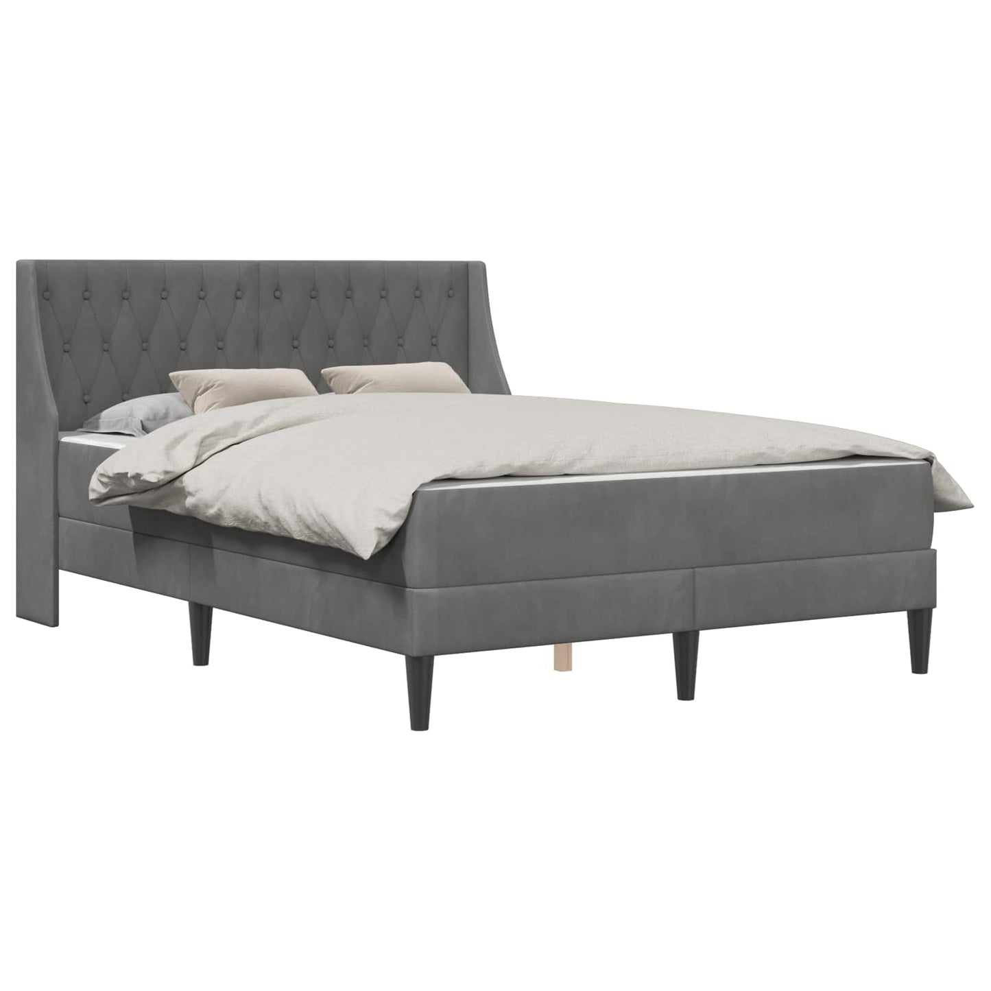 Bedframe met matras met matras Donkergrijs 140 x 200 cm Fluweel is nu te koop bij PeponiXL, paradijselijk wonen!