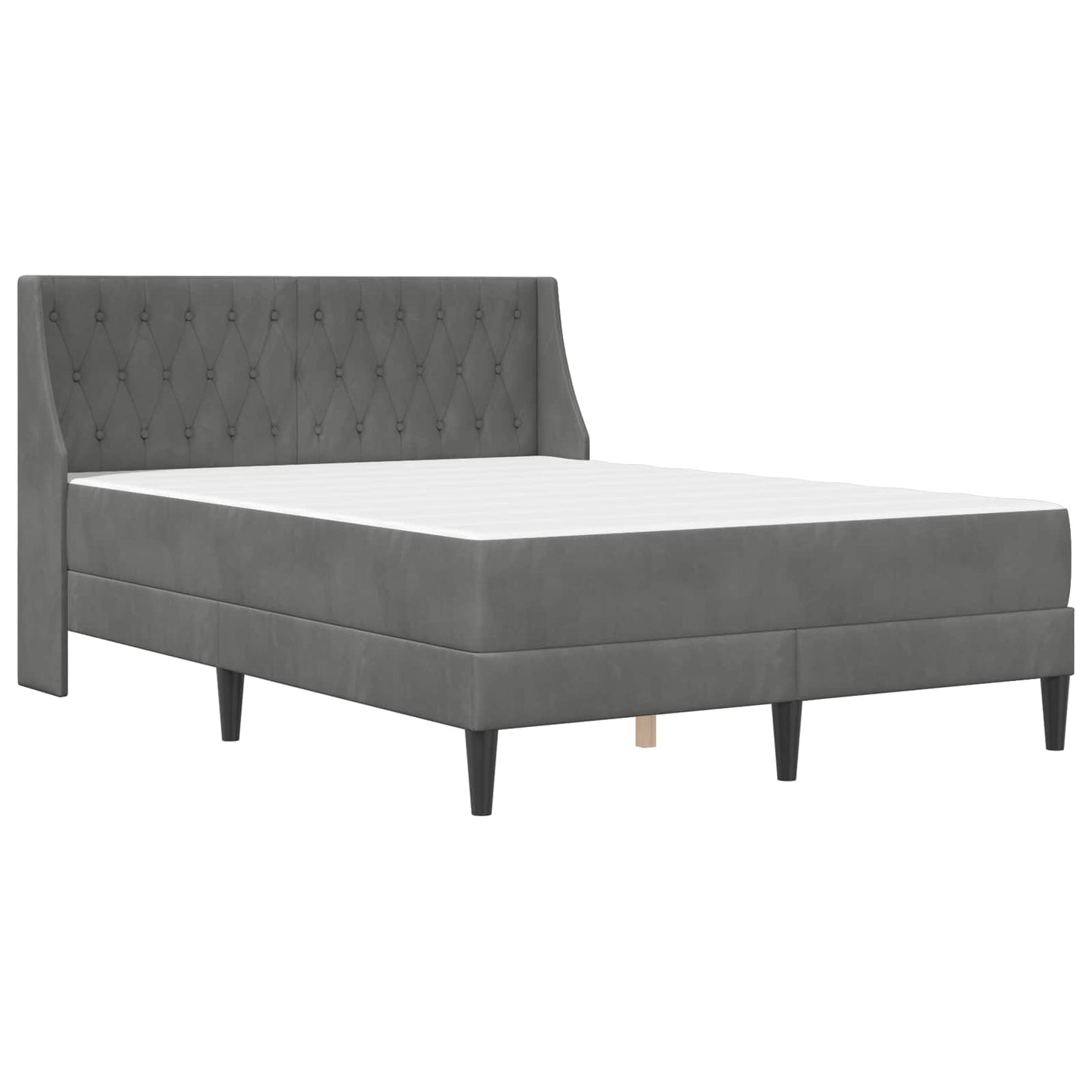 Bedframe met matras met matras Donkergrijs 140 x 200 cm Fluweel is nu te koop bij PeponiXL, paradijselijk wonen!