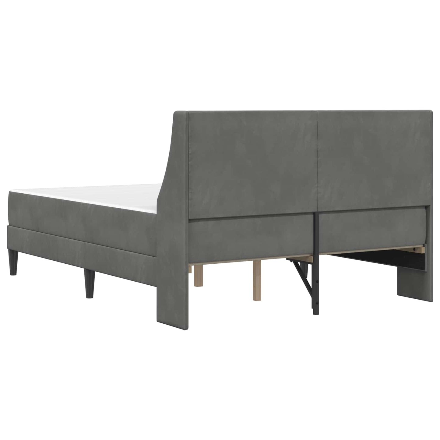 Bedframe met matras met matras Donkergrijs 140 x 200 cm Fluweel is nu te koop bij PeponiXL, paradijselijk wonen!