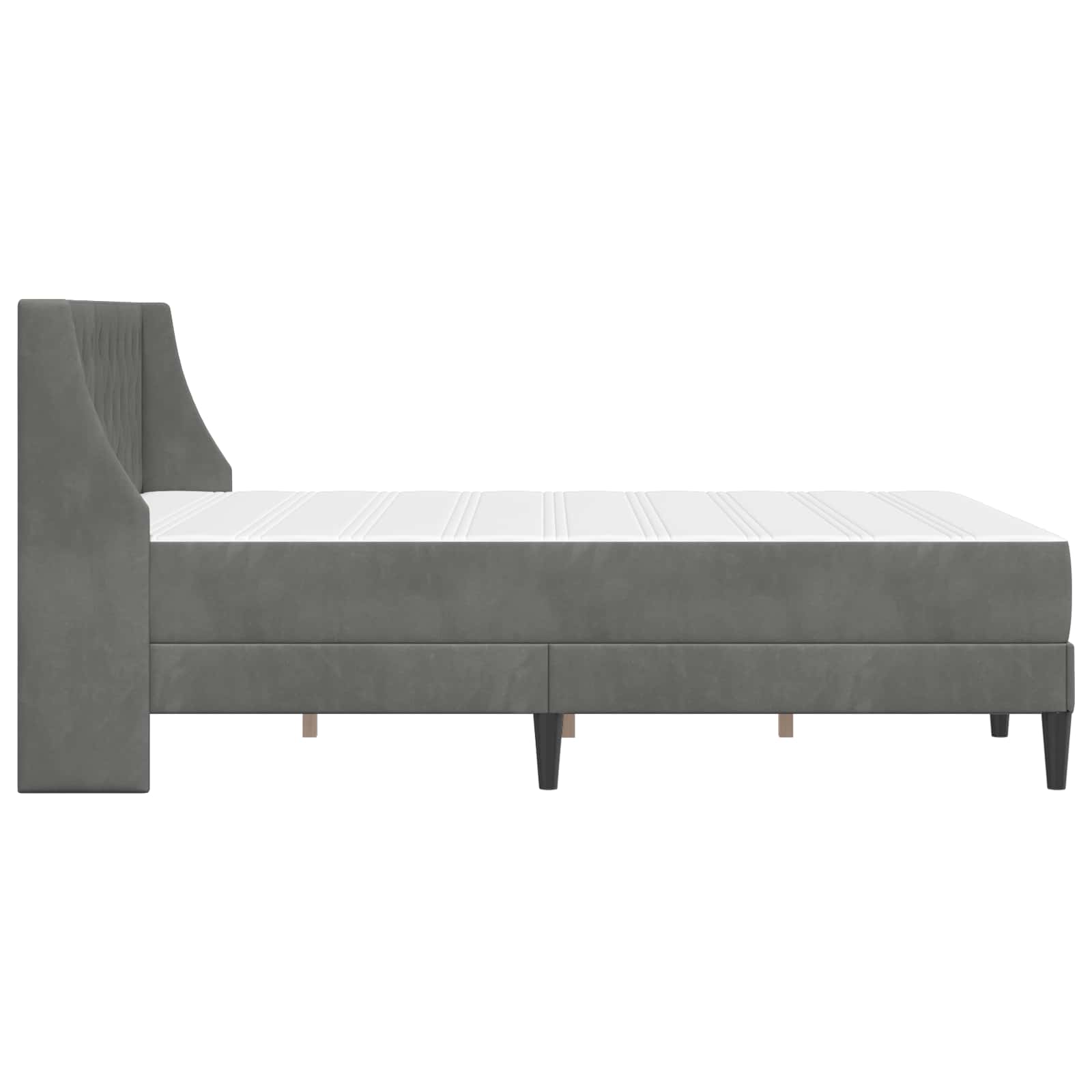 Bedframe met matras met matras Donkergrijs 140 x 200 cm Fluweel is nu te koop bij PeponiXL, paradijselijk wonen!