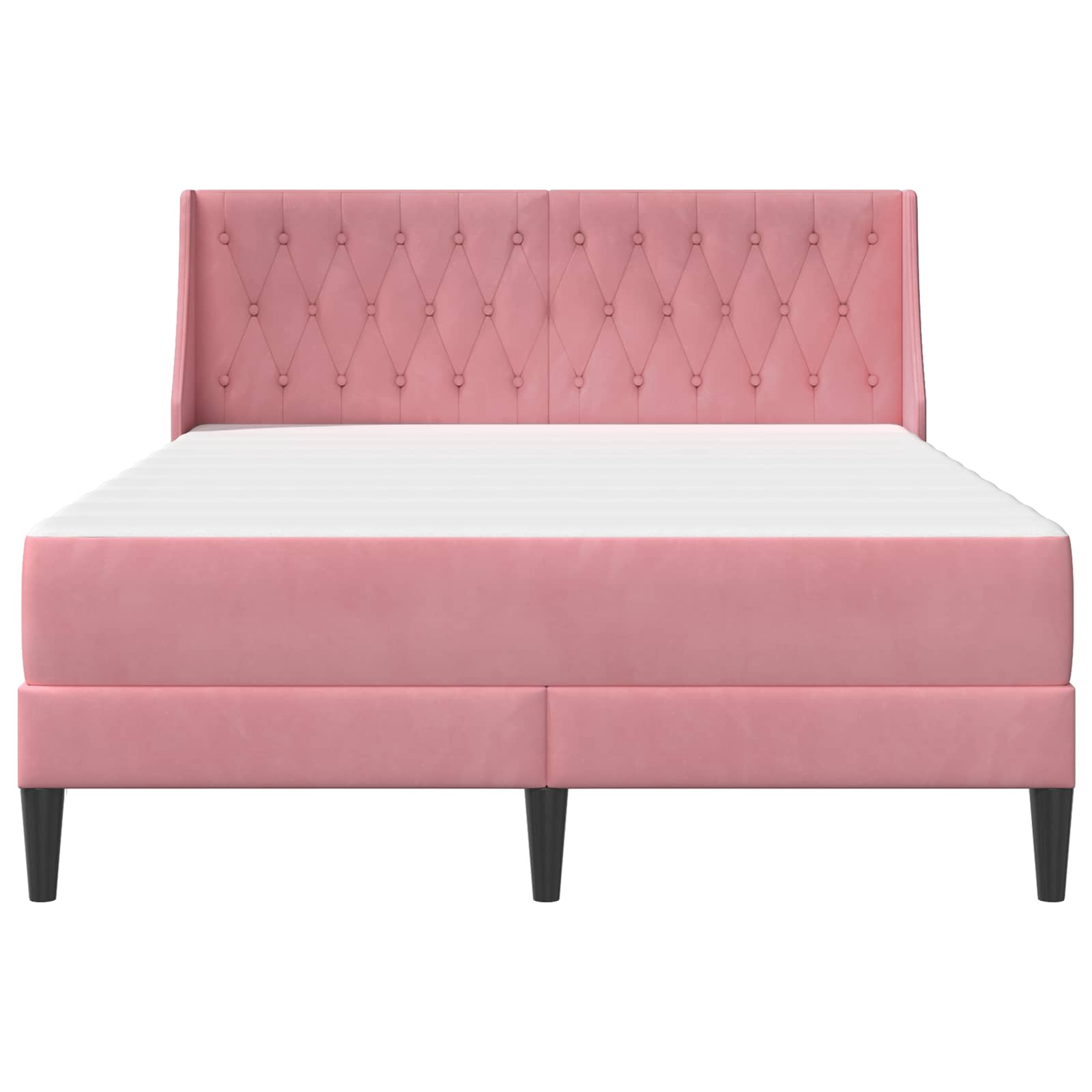 Bedframe met matras met matras Roze 140 x 200 cm Fluweel is nu te koop bij PeponiXL, paradijselijk wonen!