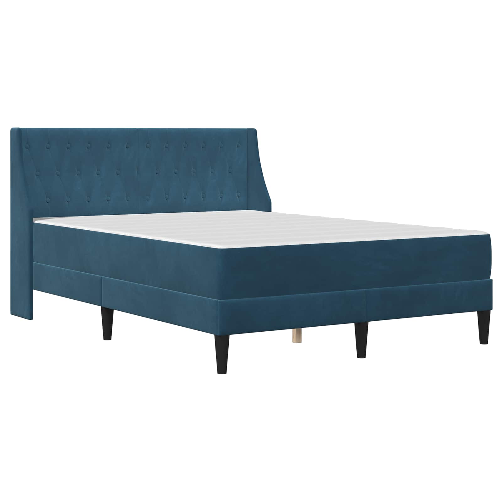 Bedframe met matras met matras Blauw 140 x 200 cm Fluweel is nu te koop bij PeponiXL, paradijselijk wonen!