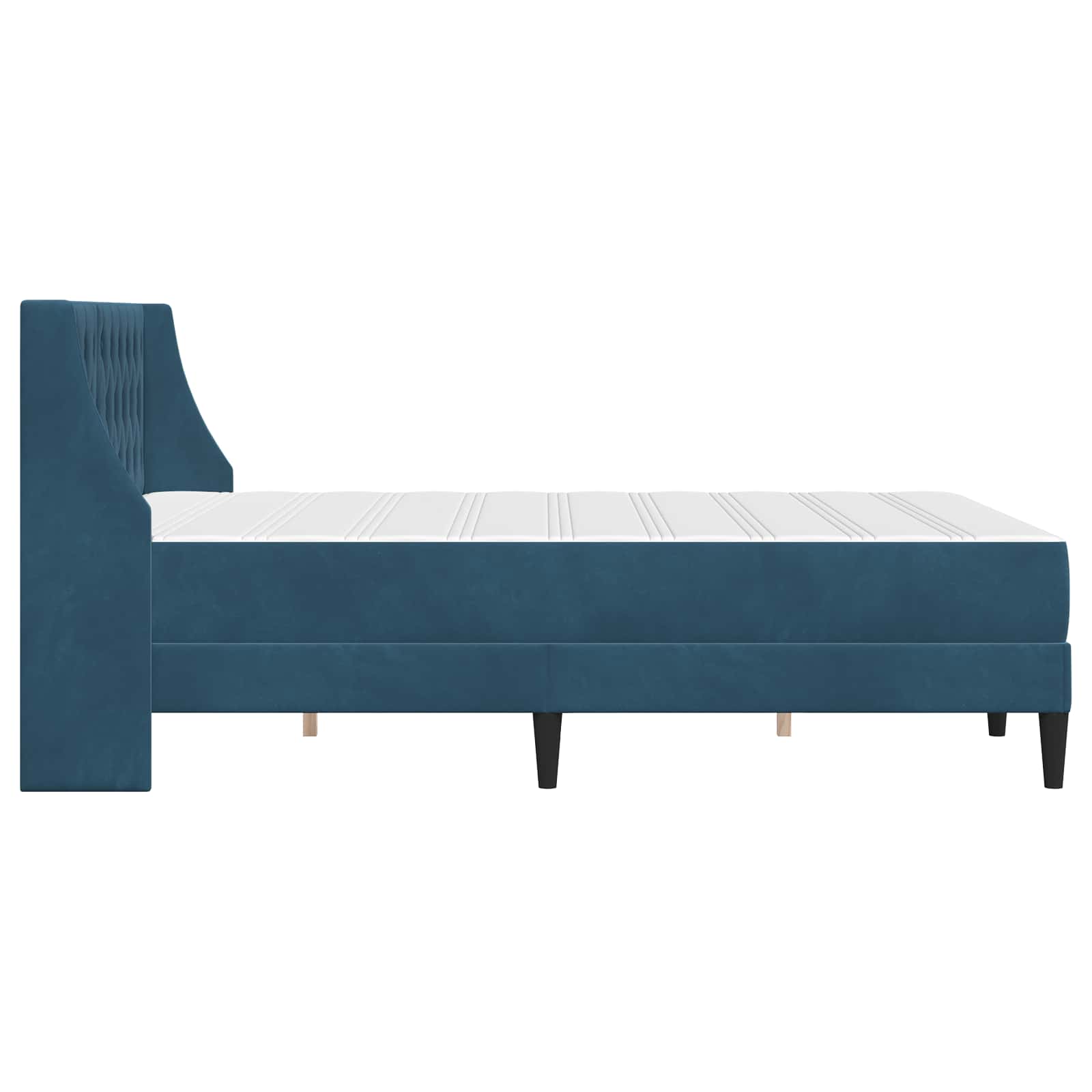 Bedframe met matras met matras Blauw 140 x 200 cm Fluweel is nu te koop bij PeponiXL, paradijselijk wonen!