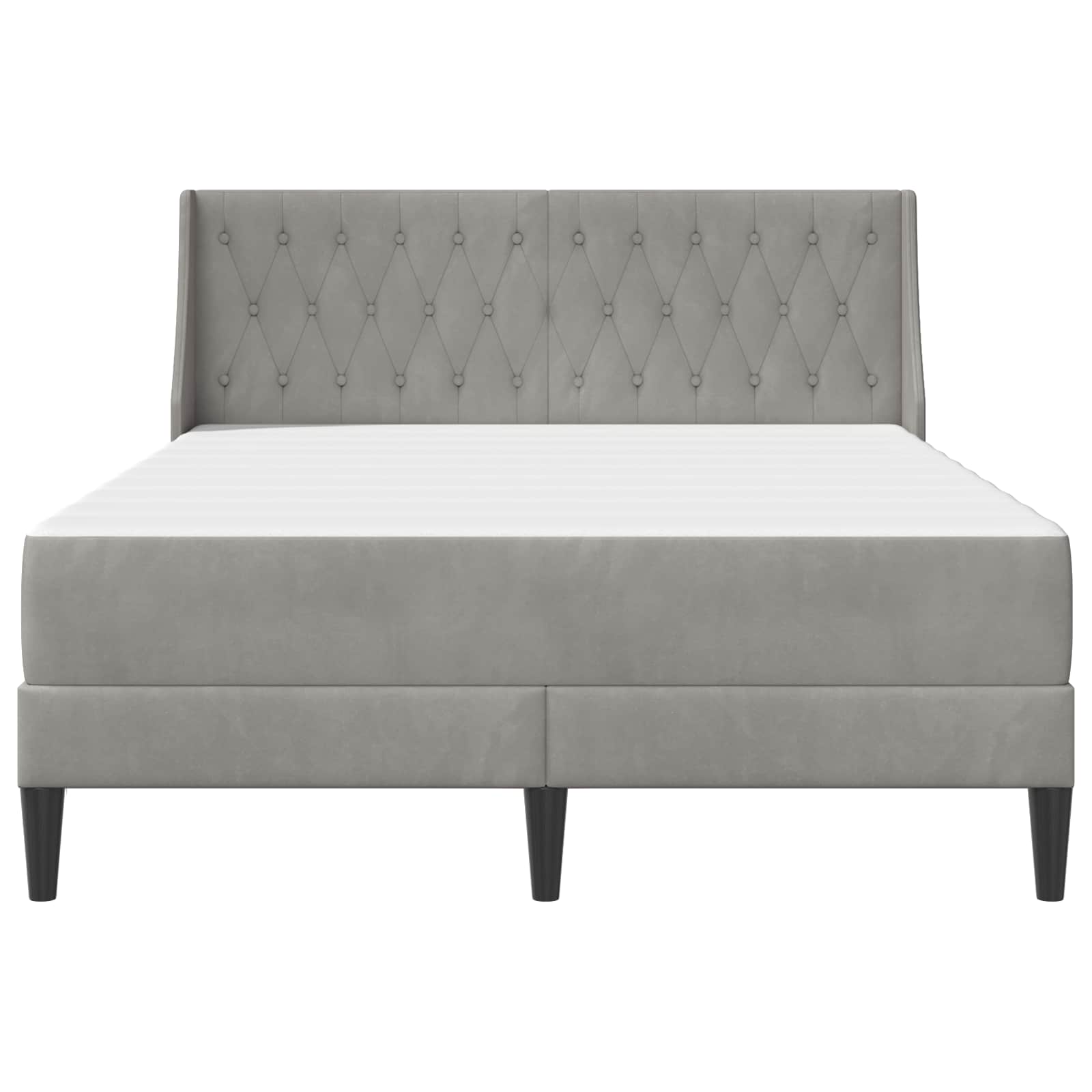 Bedframe met matras met matras Lichtgrijs 160 x 200 cm Fluweel is nu te koop bij PeponiXL, paradijselijk wonen!