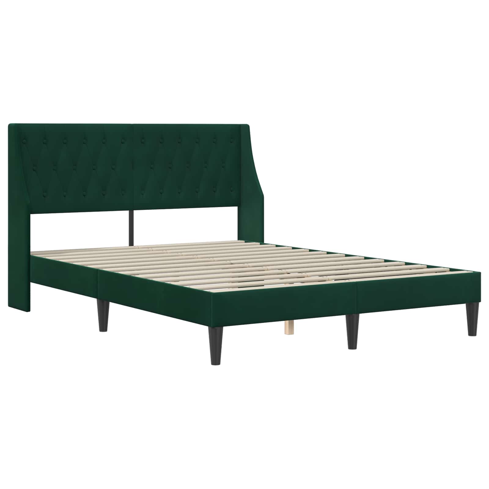 Bedframe met matras met matras Donkergroen 160 x 200 cm Fluweel is nu te koop bij PeponiXL, paradijselijk wonen!