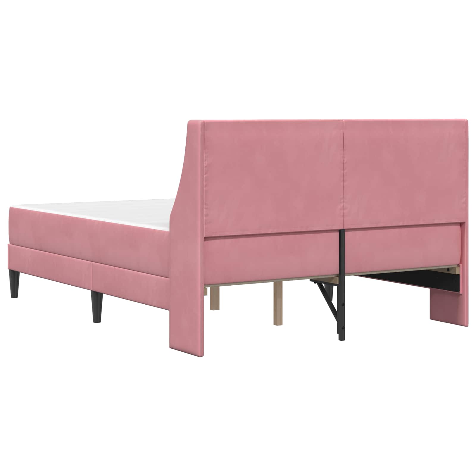 Bedframe met matras met matras Roze 160 x 200 cm Fluweel is nu te koop bij PeponiXL, paradijselijk wonen!