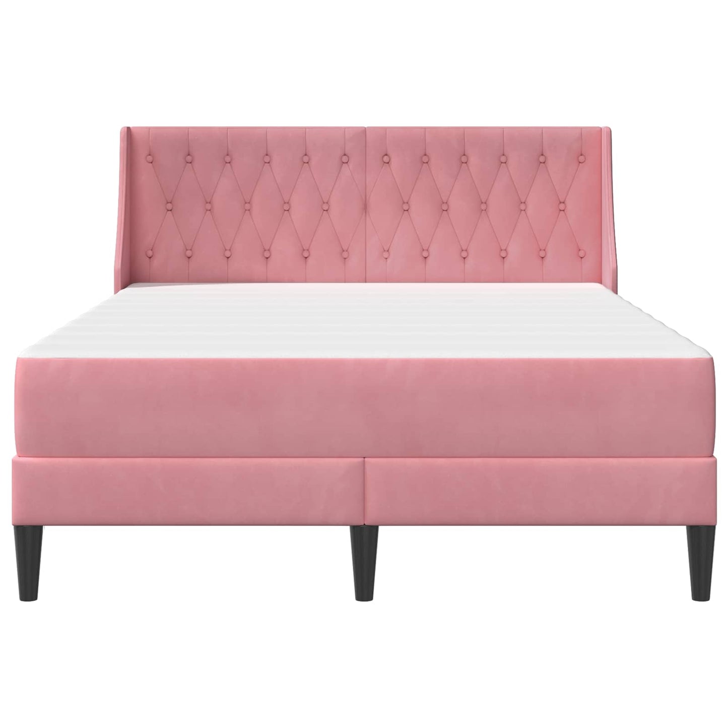 Bedframe met matras met matras Roze 160 x 200 cm Fluweel is nu te koop bij PeponiXL, paradijselijk wonen!