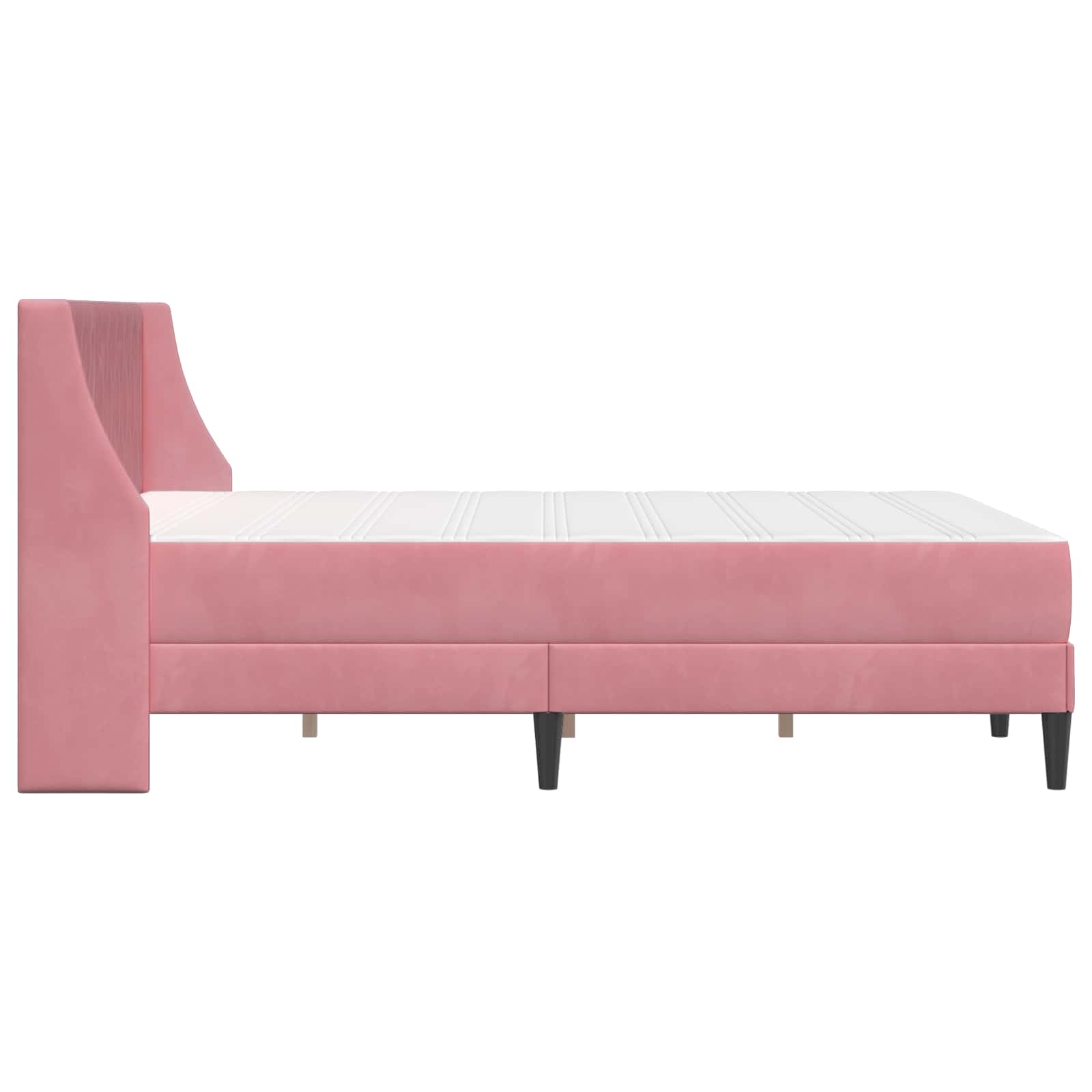 Bedframe met matras met matras Roze 160 x 200 cm Fluweel is nu te koop bij PeponiXL, paradijselijk wonen!