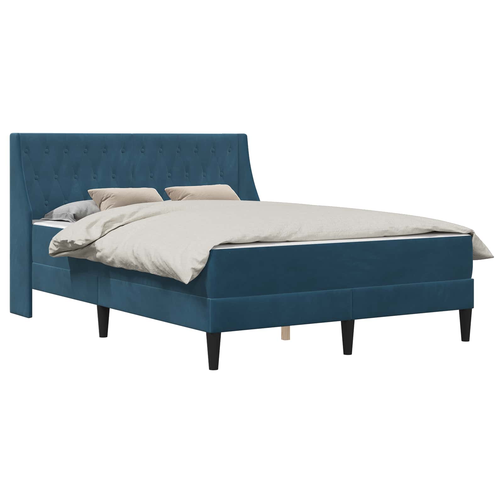 Bedframe met matras met matras Blauw 160 x 200 cm Fluweel is nu te koop bij PeponiXL, paradijselijk wonen!