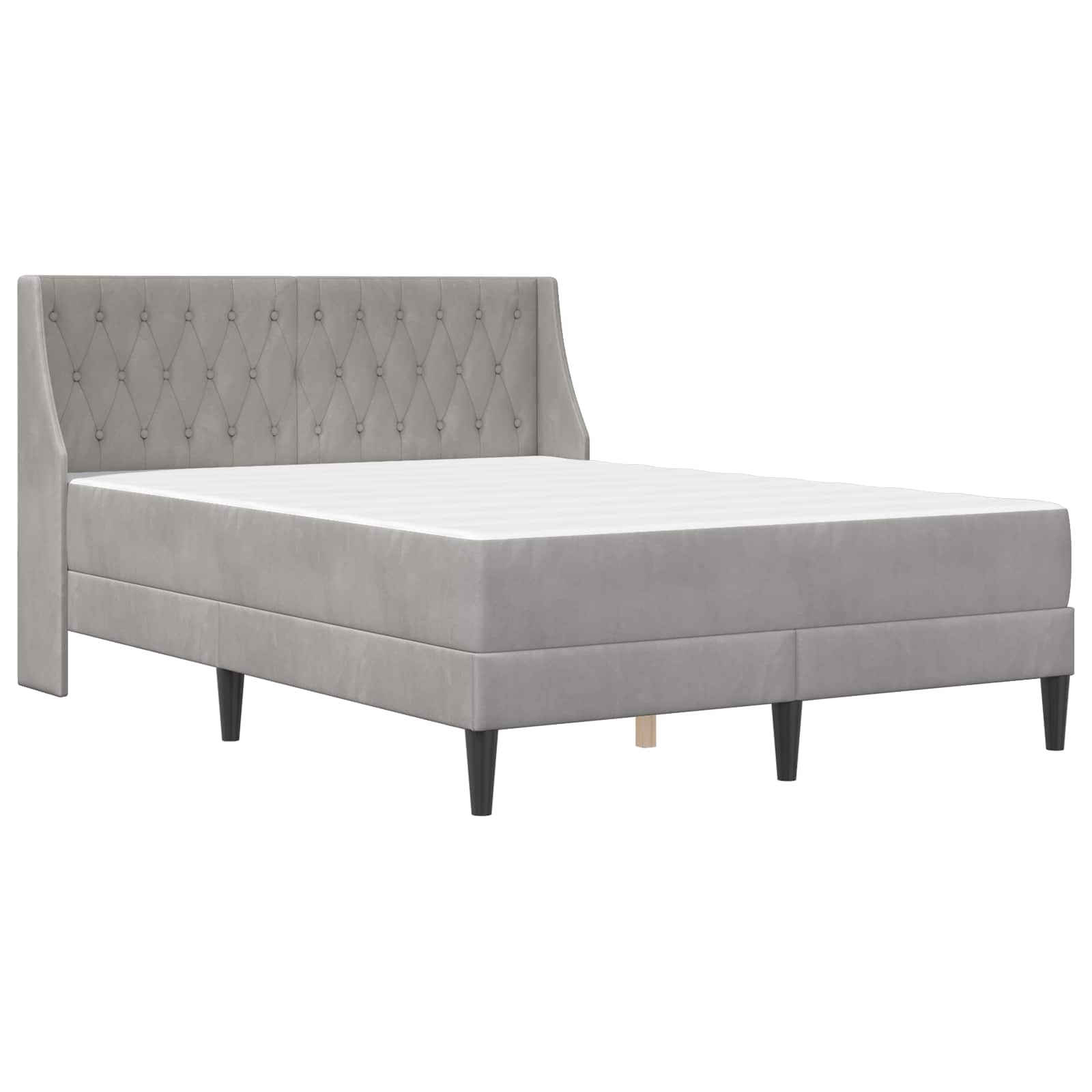 Bedframe met matras met matras Lichtgrijs 180 x 200 cm Fluweel is nu te koop bij PeponiXL, paradijselijk wonen!