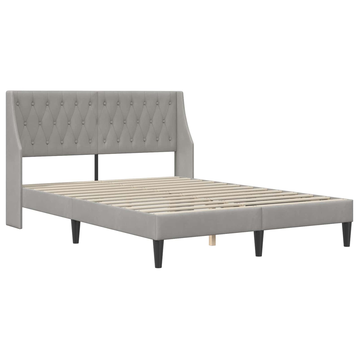 Bedframe met matras met matras Lichtgrijs 180 x 200 cm Fluweel is nu te koop bij PeponiXL, paradijselijk wonen!