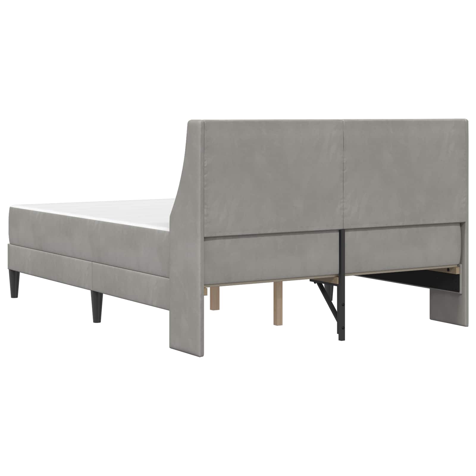 Bedframe met matras met matras Lichtgrijs 180 x 200 cm Fluweel is nu te koop bij PeponiXL, paradijselijk wonen!