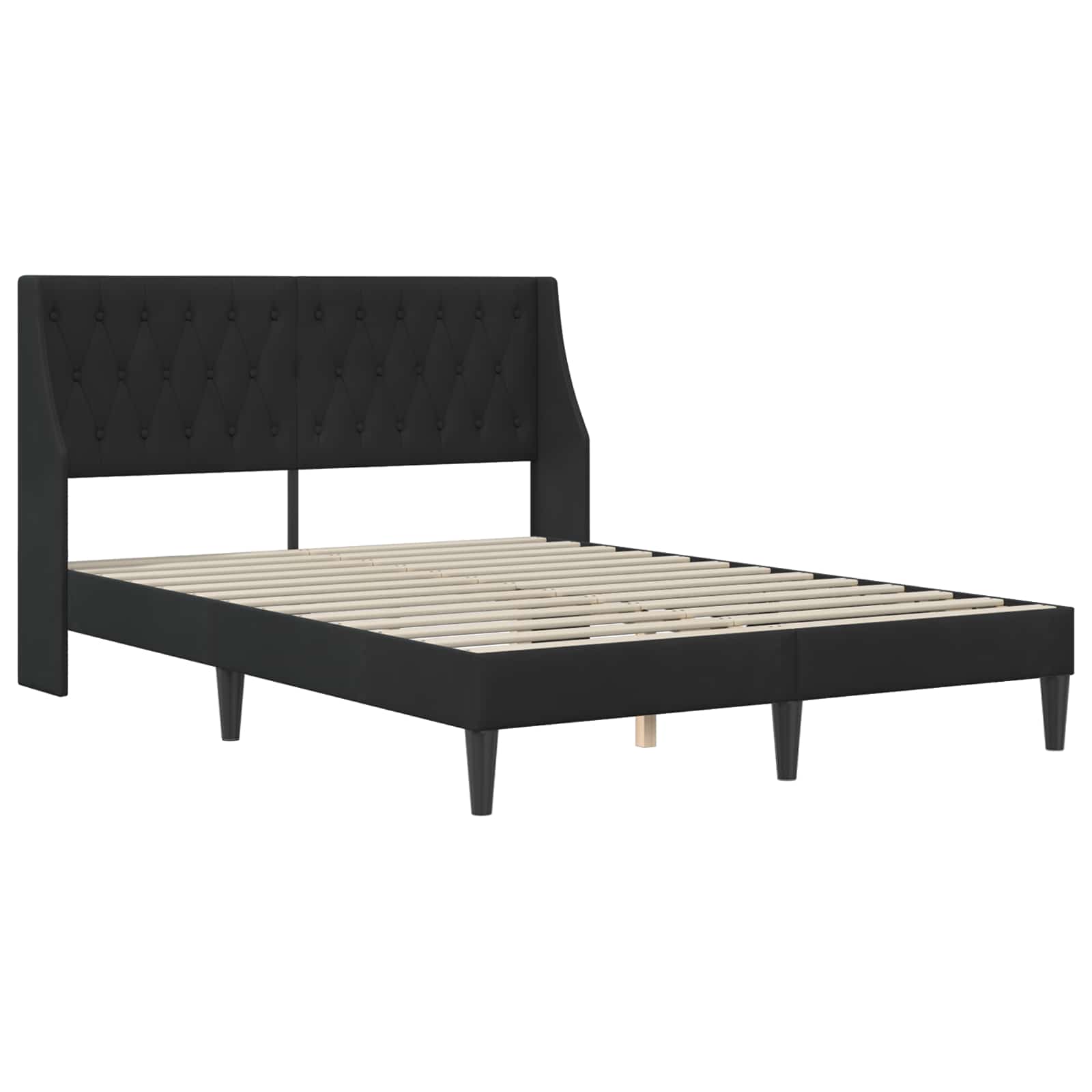 Bedframe met matras met matras Zwart 180 x 200 cm Fluweel is nu te koop bij PeponiXL, paradijselijk wonen!