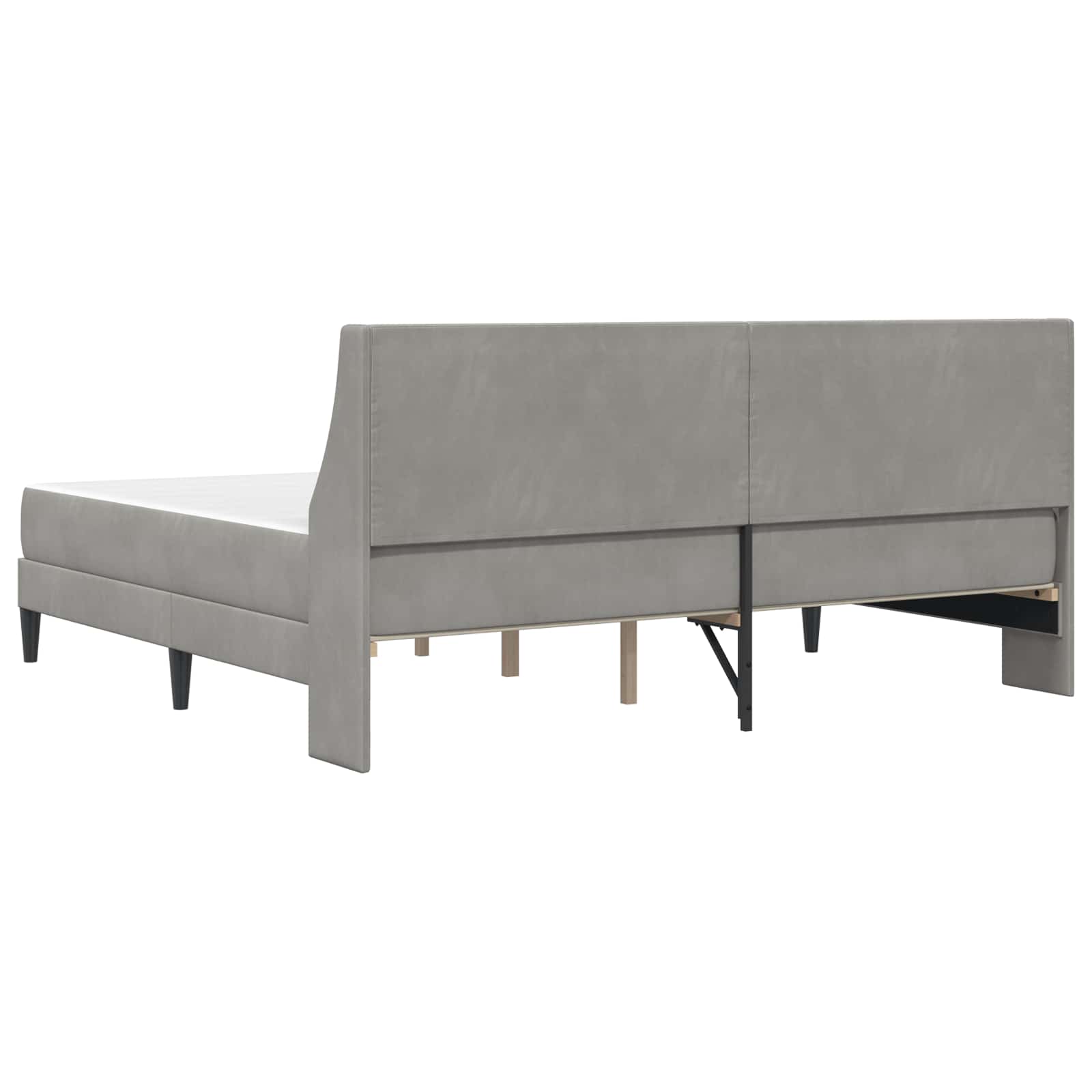 Bedframe met matras met matras Lichtgrijs 200 x 200 cm Fluweel is nu te koop bij PeponiXL, paradijselijk wonen!