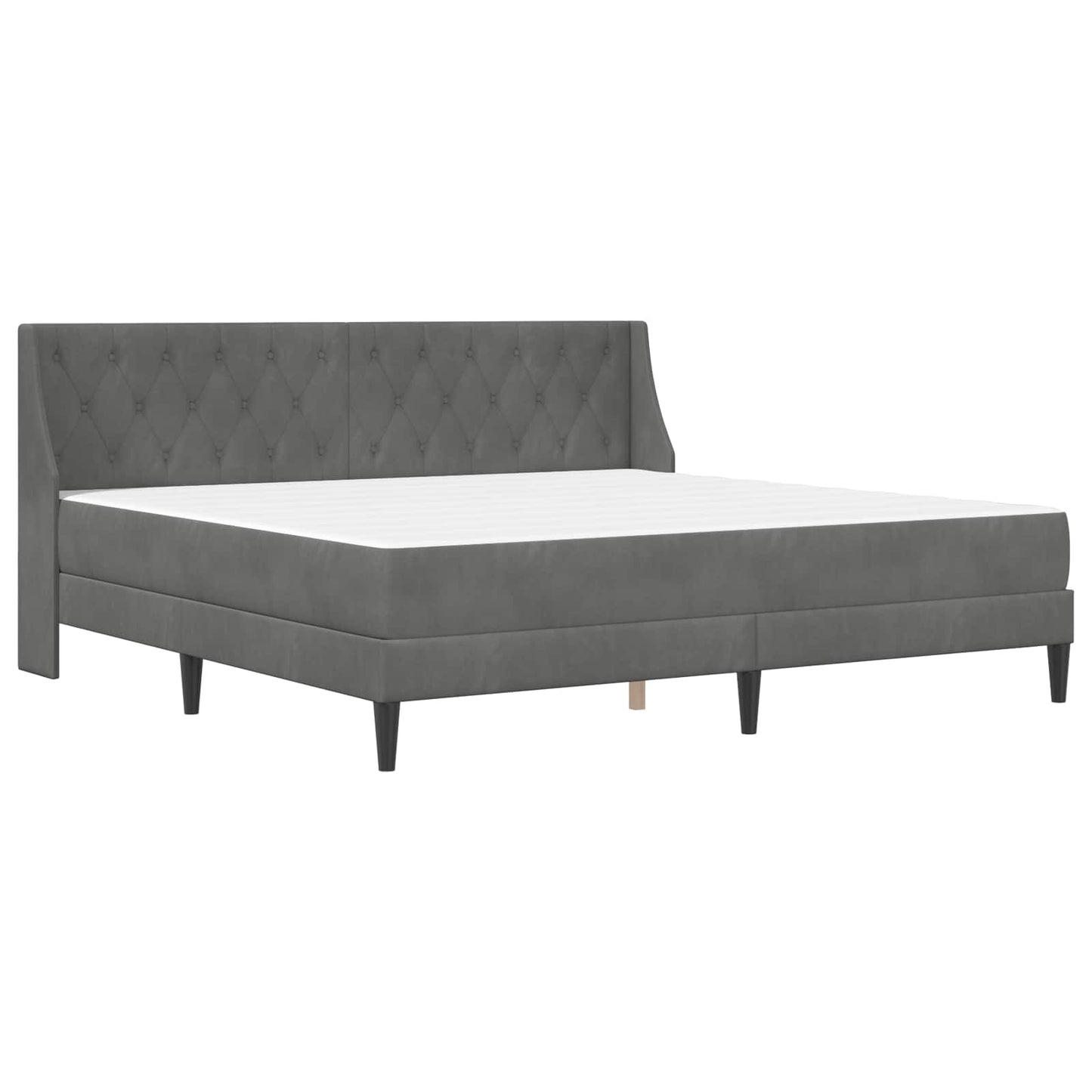 Bedframe met matras met matras Donkergrijs 200 x 200 cm Fluweel is nu te koop bij PeponiXL, paradijselijk wonen!