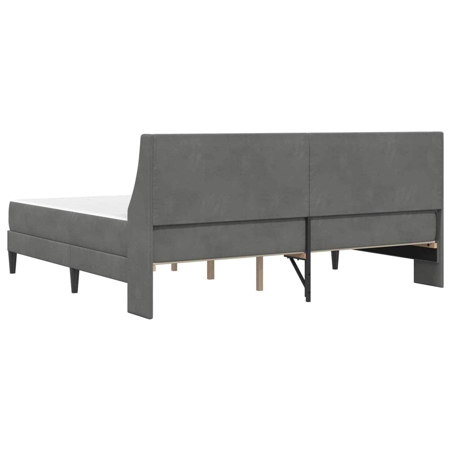 Bedframe met matras met matras Donkergrijs 200 x 200 cm Fluweel is nu te koop bij PeponiXL, paradijselijk wonen!