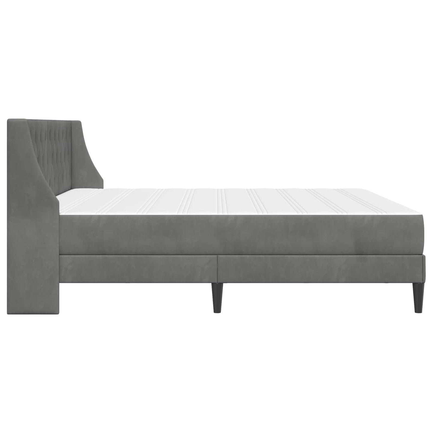 Bedframe met matras met matras Donkergrijs 200 x 200 cm Fluweel is nu te koop bij PeponiXL, paradijselijk wonen!