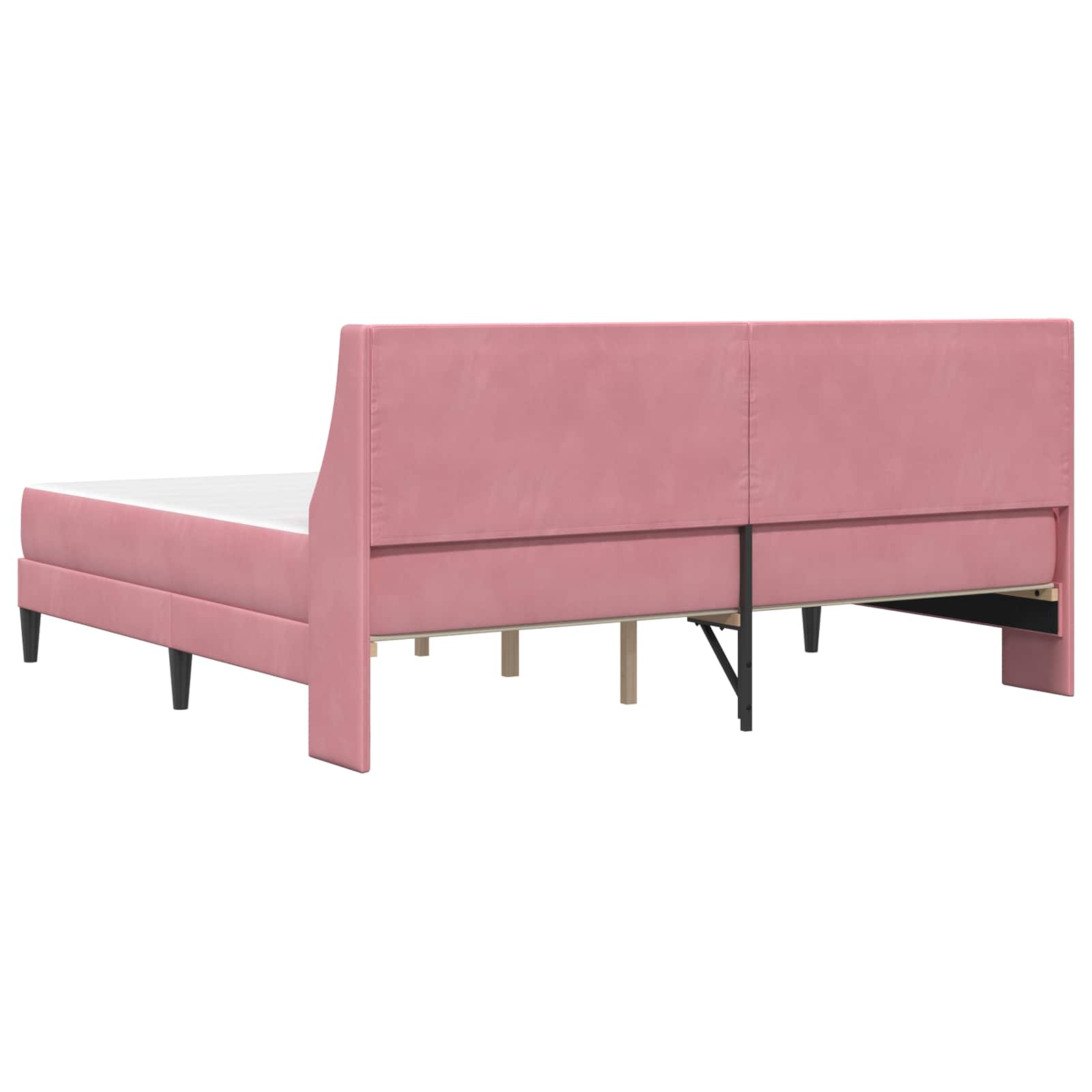 Bedframe met matras met matras Roze 200 x 200 cm Fluweel is nu te koop bij PeponiXL, paradijselijk wonen!