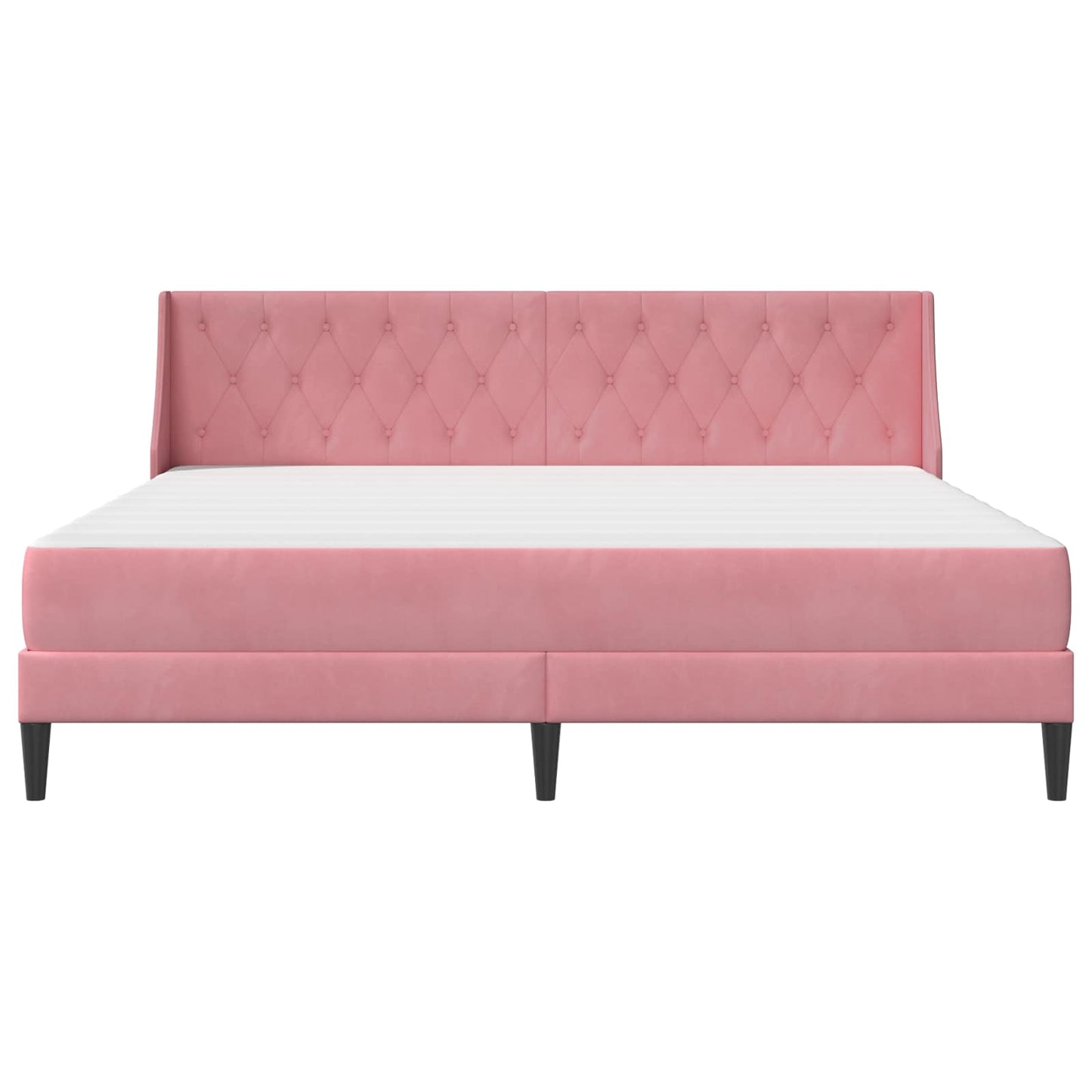 Bedframe met matras met matras Roze 200 x 200 cm Fluweel is nu te koop bij PeponiXL, paradijselijk wonen!