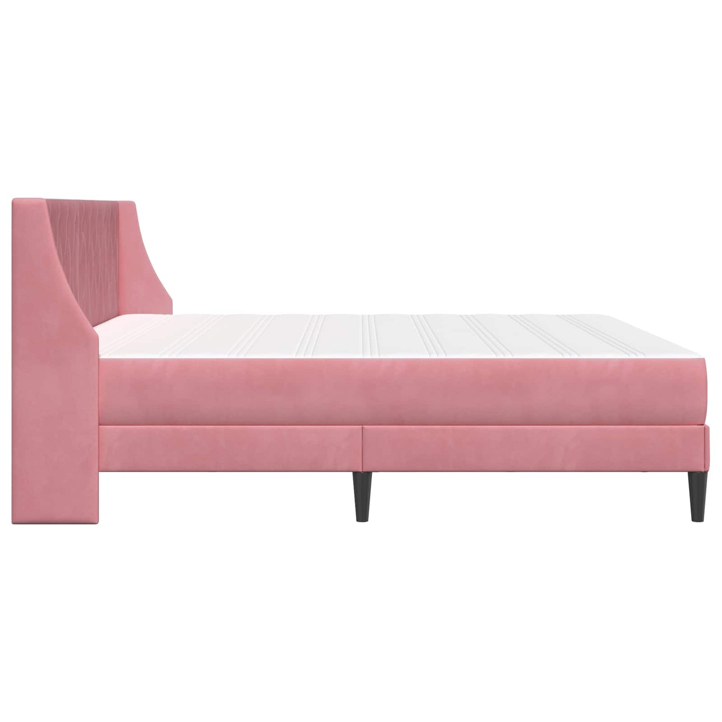 Bedframe met matras met matras Roze 200 x 200 cm Fluweel is nu te koop bij PeponiXL, paradijselijk wonen!
